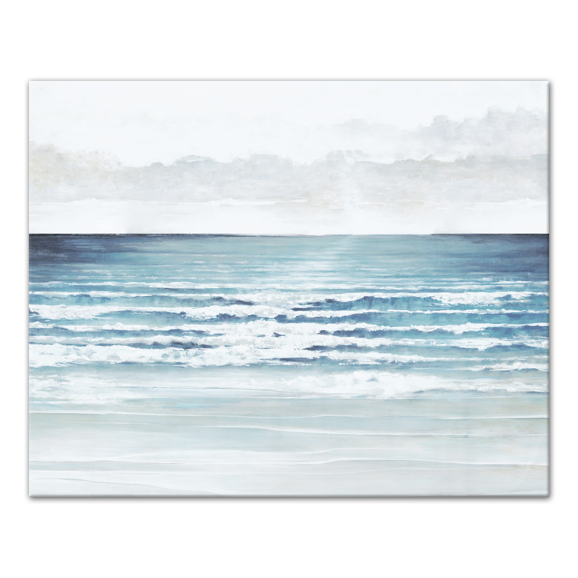 Desat Waves Painted 20x16 Canvas Wall Art