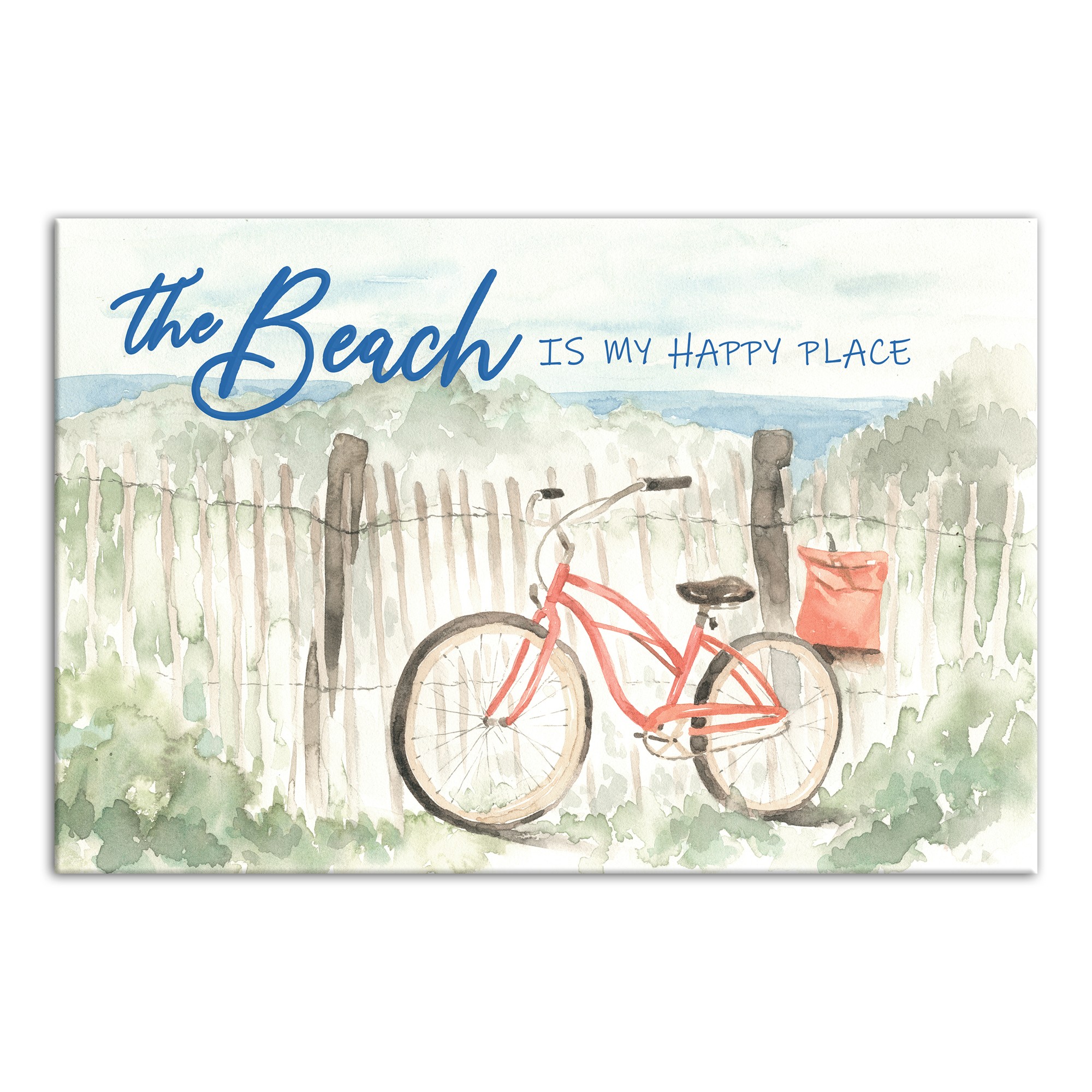 The Beach is My Happy Place 18x12 Canvas Wall Art