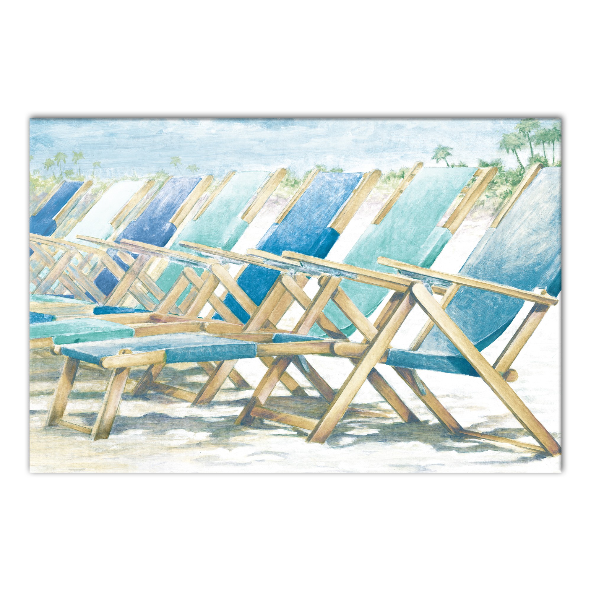 Beach Lounge Chairs 30x20 Canvas Wall Art