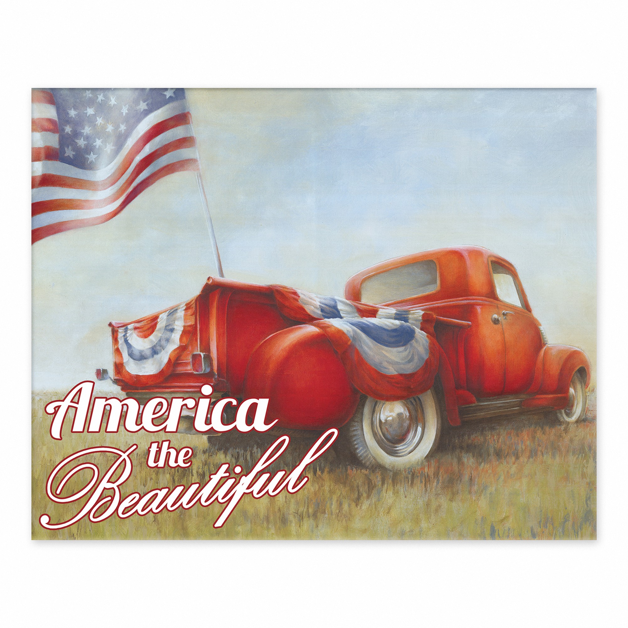 Patriotic Truck 10x8 Tabletop Canvas