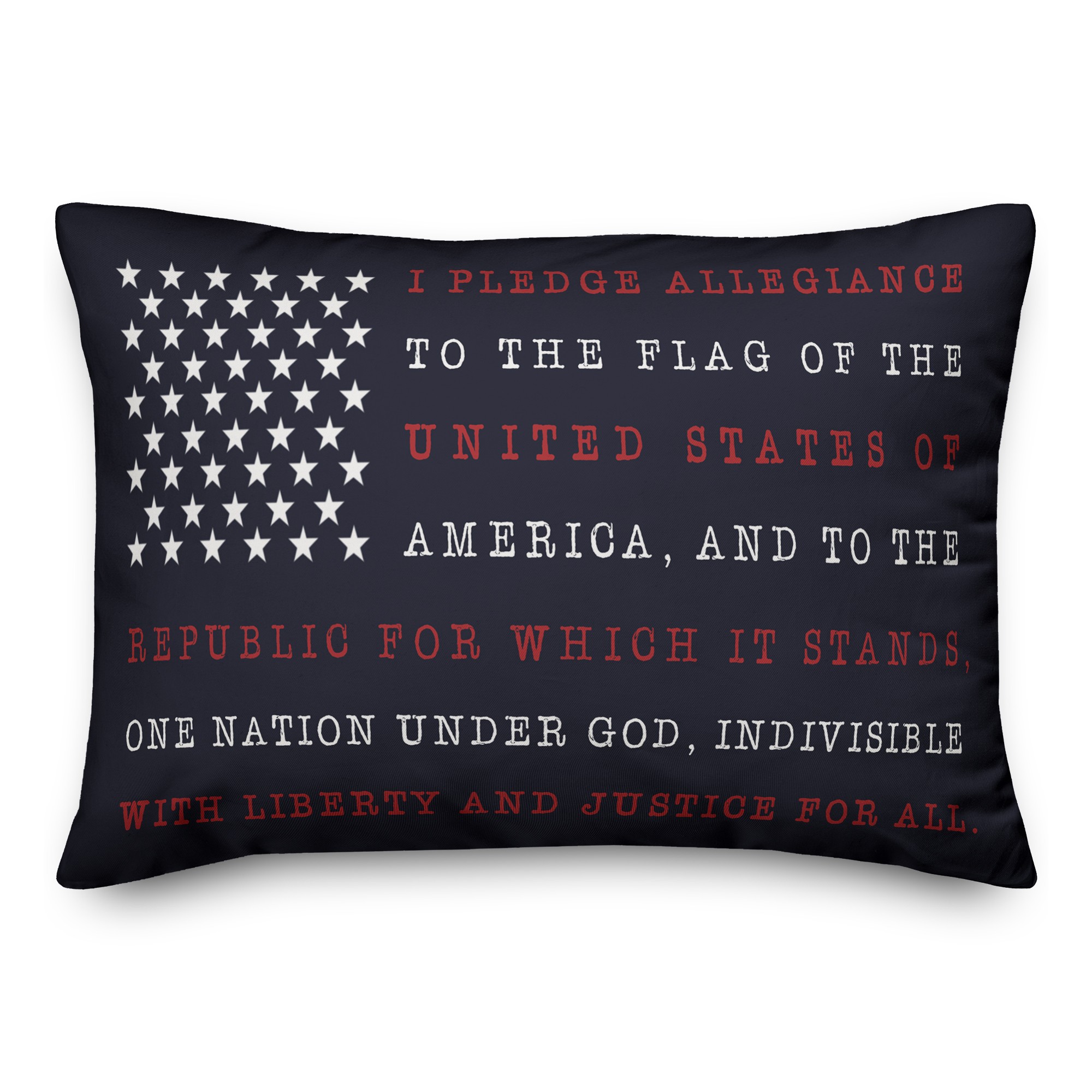 Pledge Of Allegiance Flag 14x20 Spun Poly Pillow