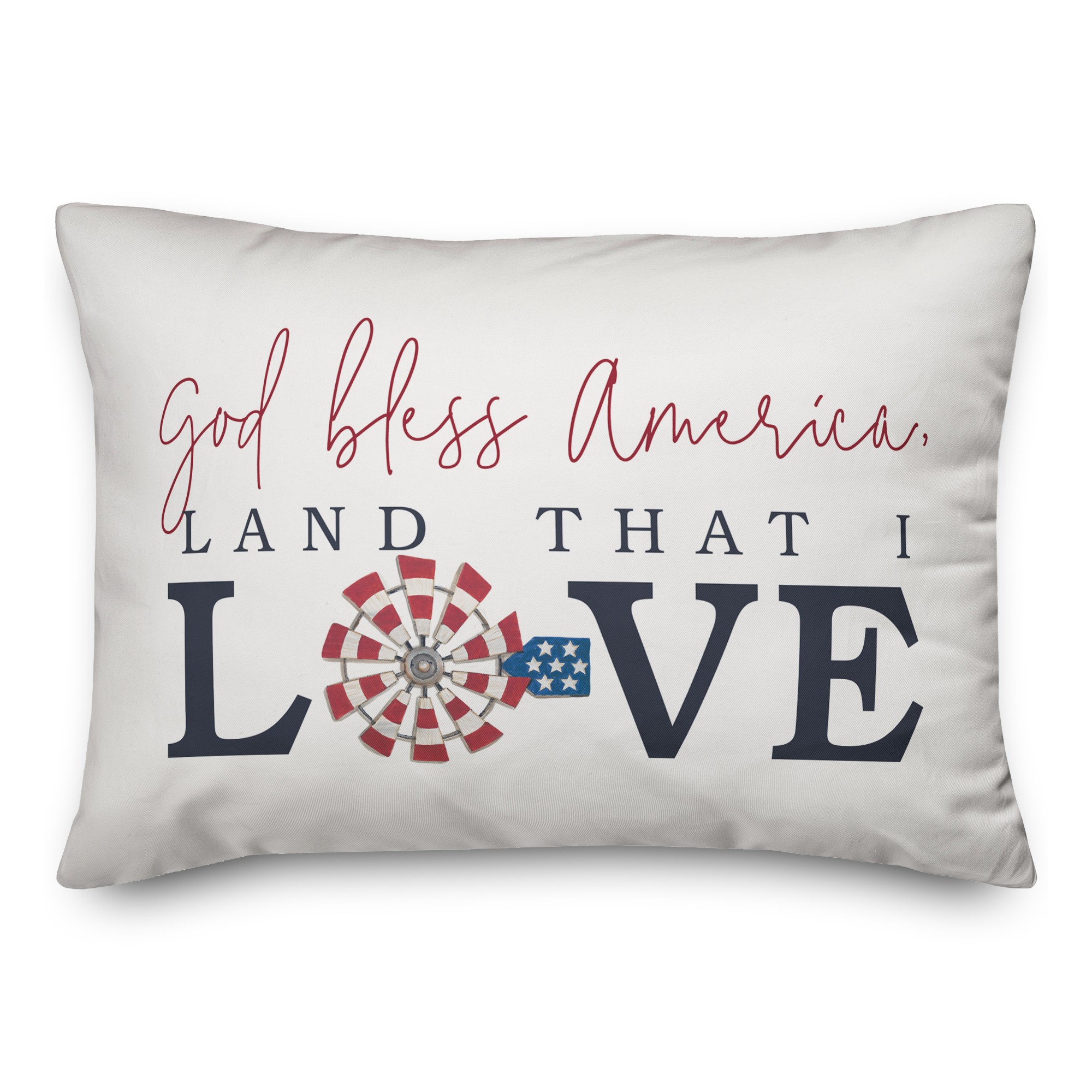 God Bless America Land That I Love 14x20 Spun Poly Pillow