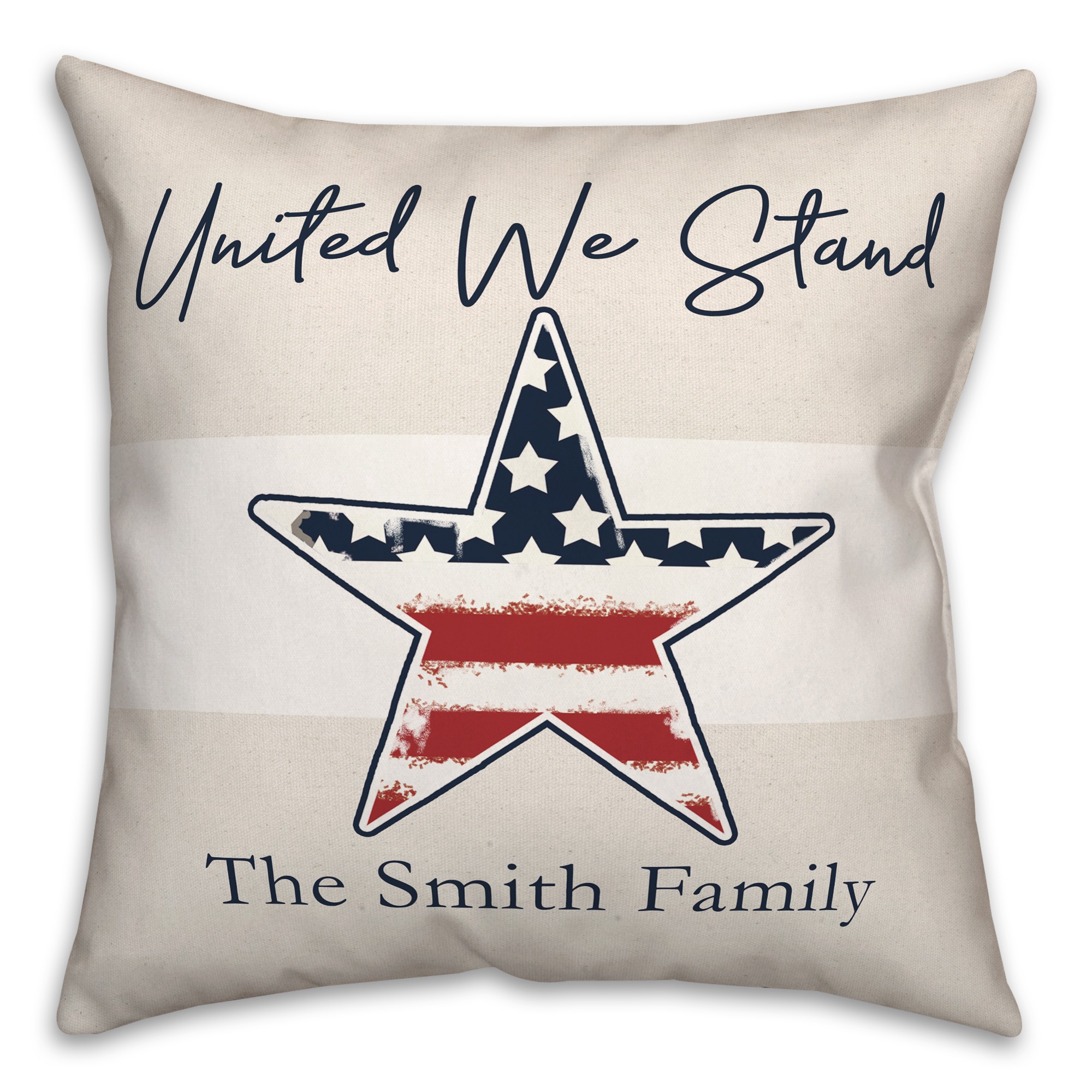 United We Stand Family Personalized 18x18 Spun Poly Pillow