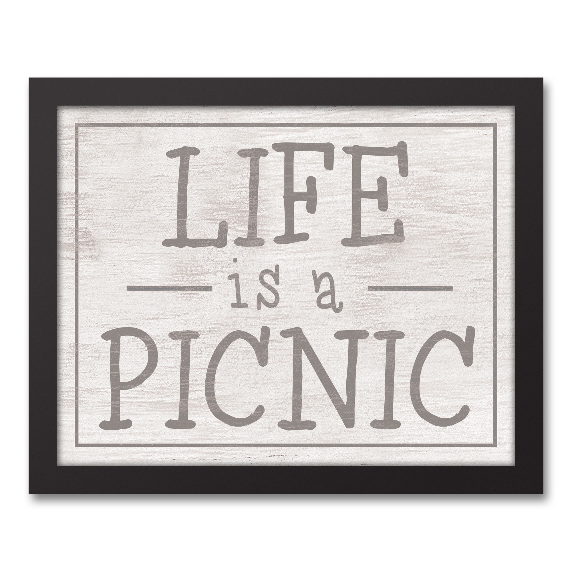 Life is a Picnic 14x11 Black Framed Canvas