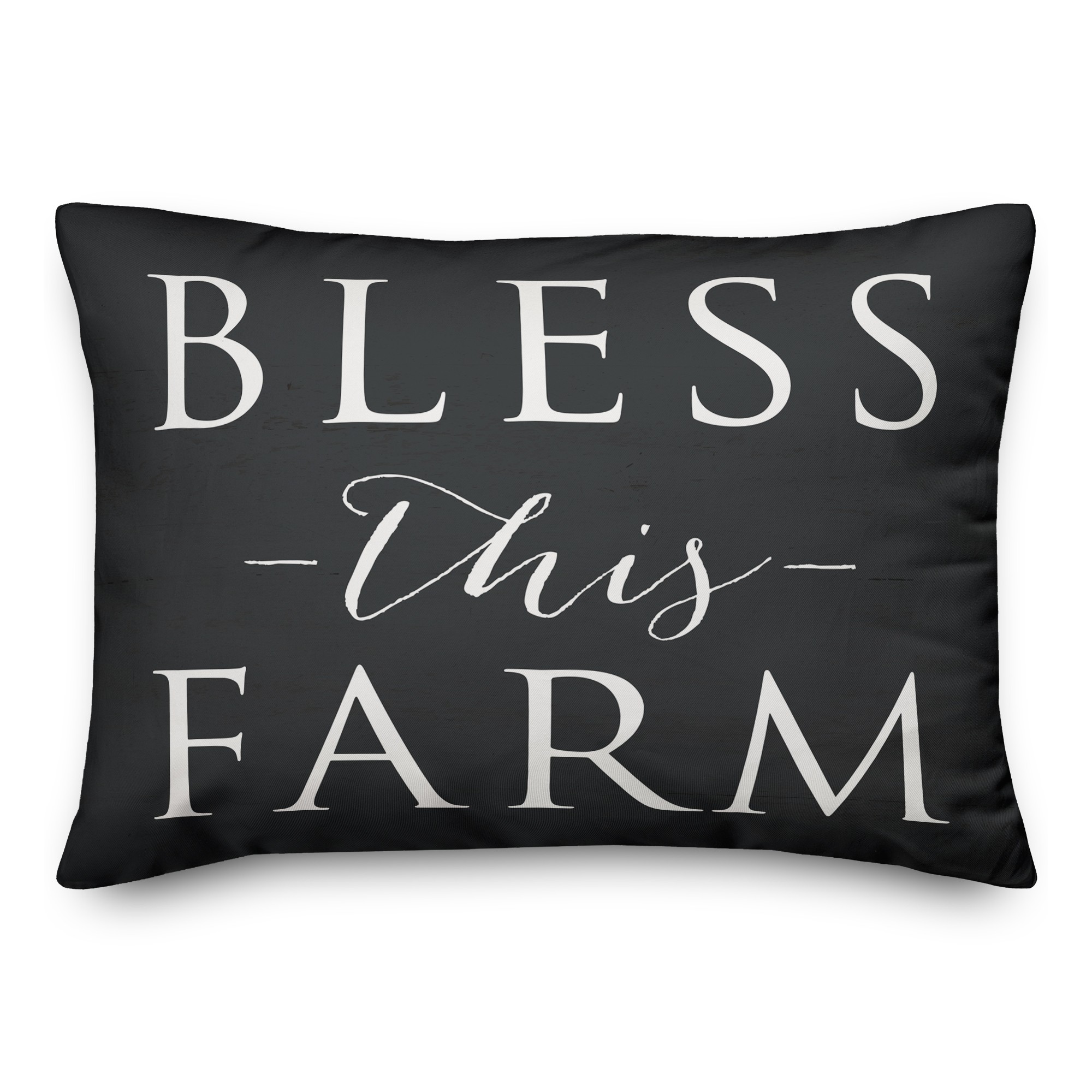 Bless This Farm Black 14x20 Spun Poly Pillow