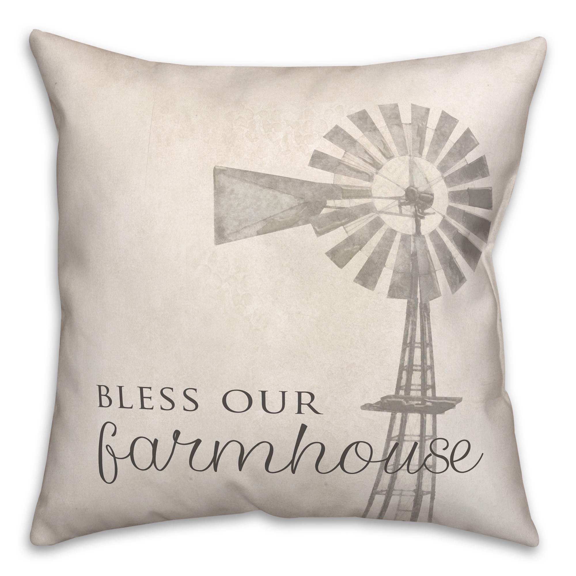 Bless Our Farmhouse Windmill 18x18 Spun Poly Pillow