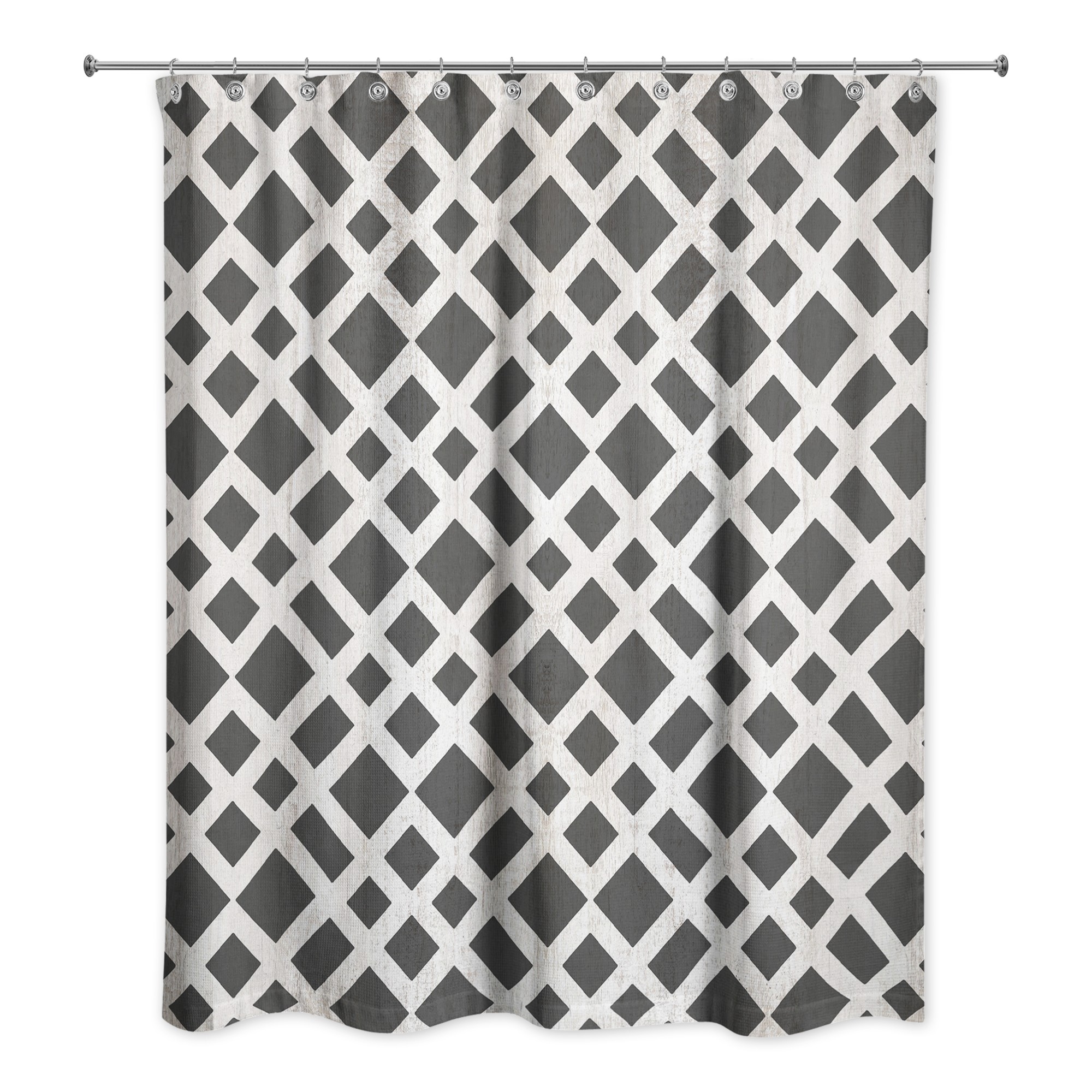 Gray White Wood Fence Pattern 71x74 Shower Curtain