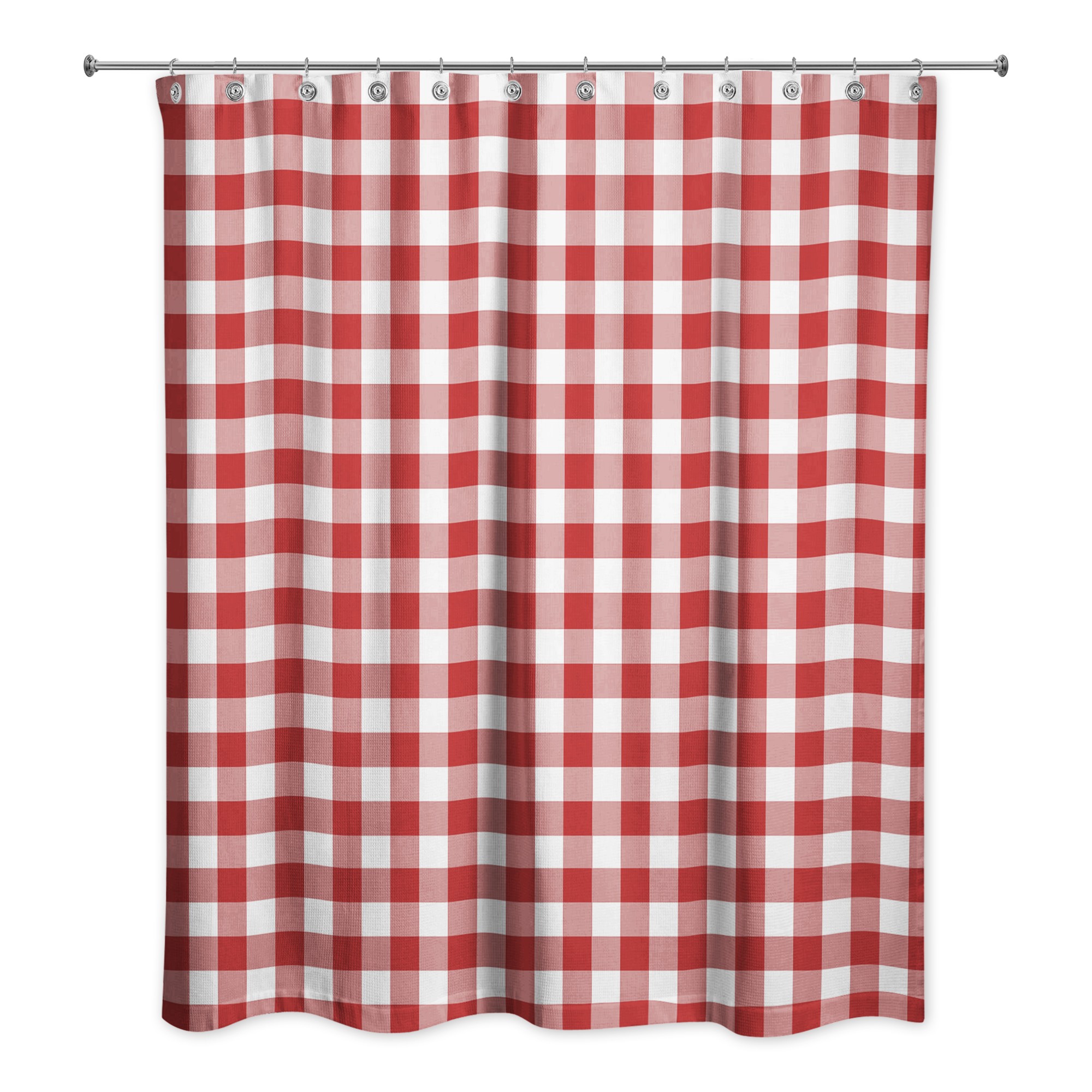 Red White Buffalo Check 71x74 Shower Curtain