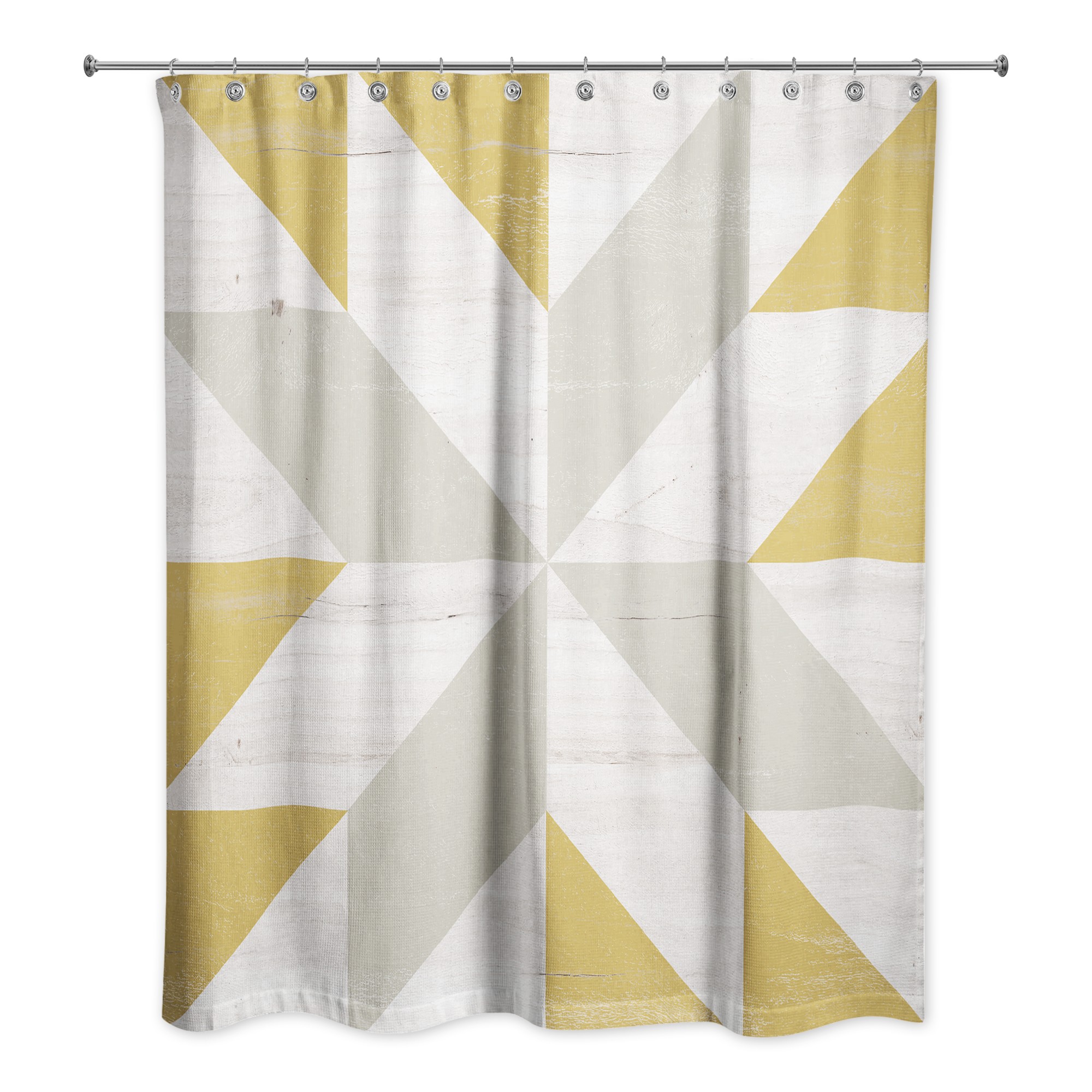 Yellow Gray Barn Star 71x74 Shower Curtain