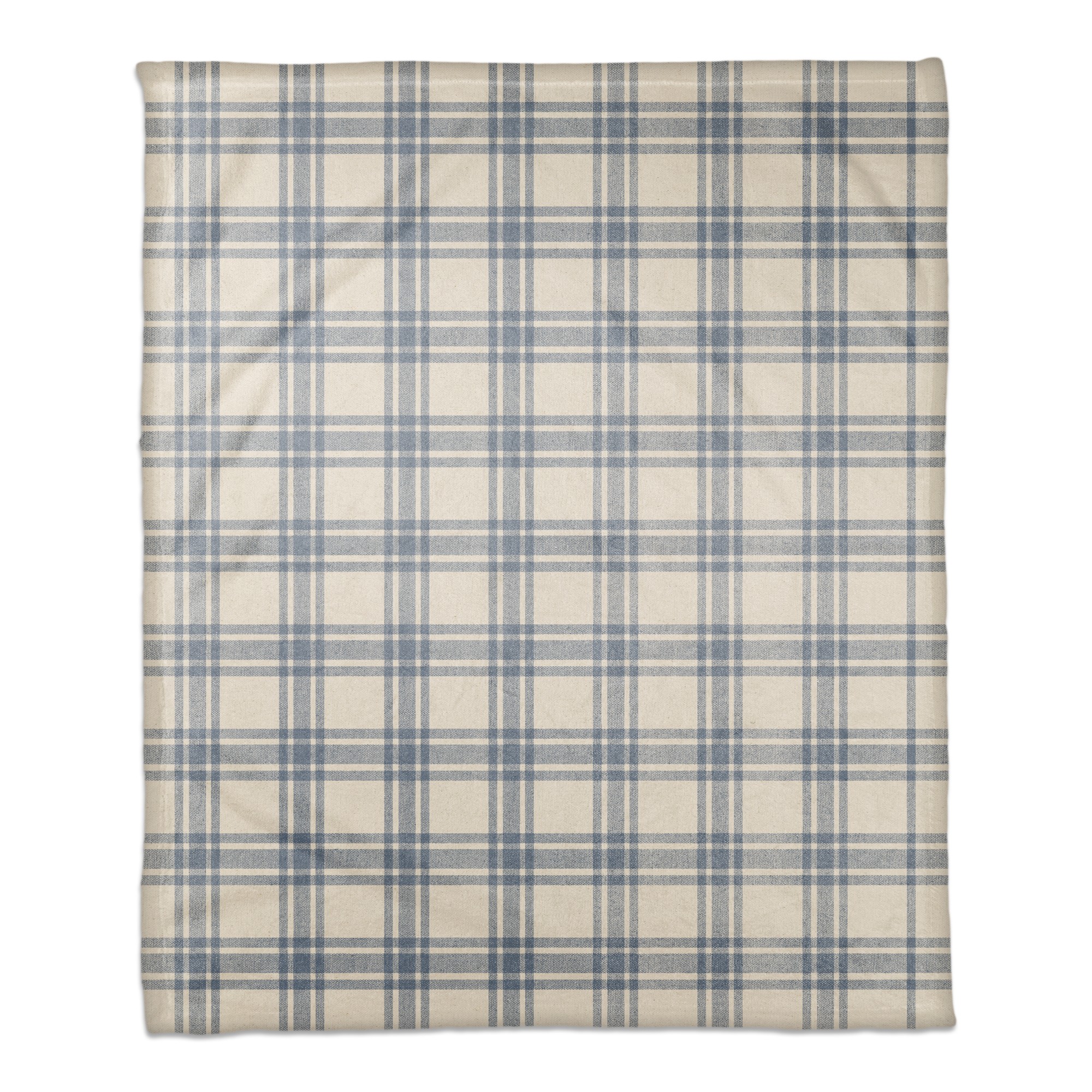 Faded Blue Plaid 50x60 Coral Fleece Blanket