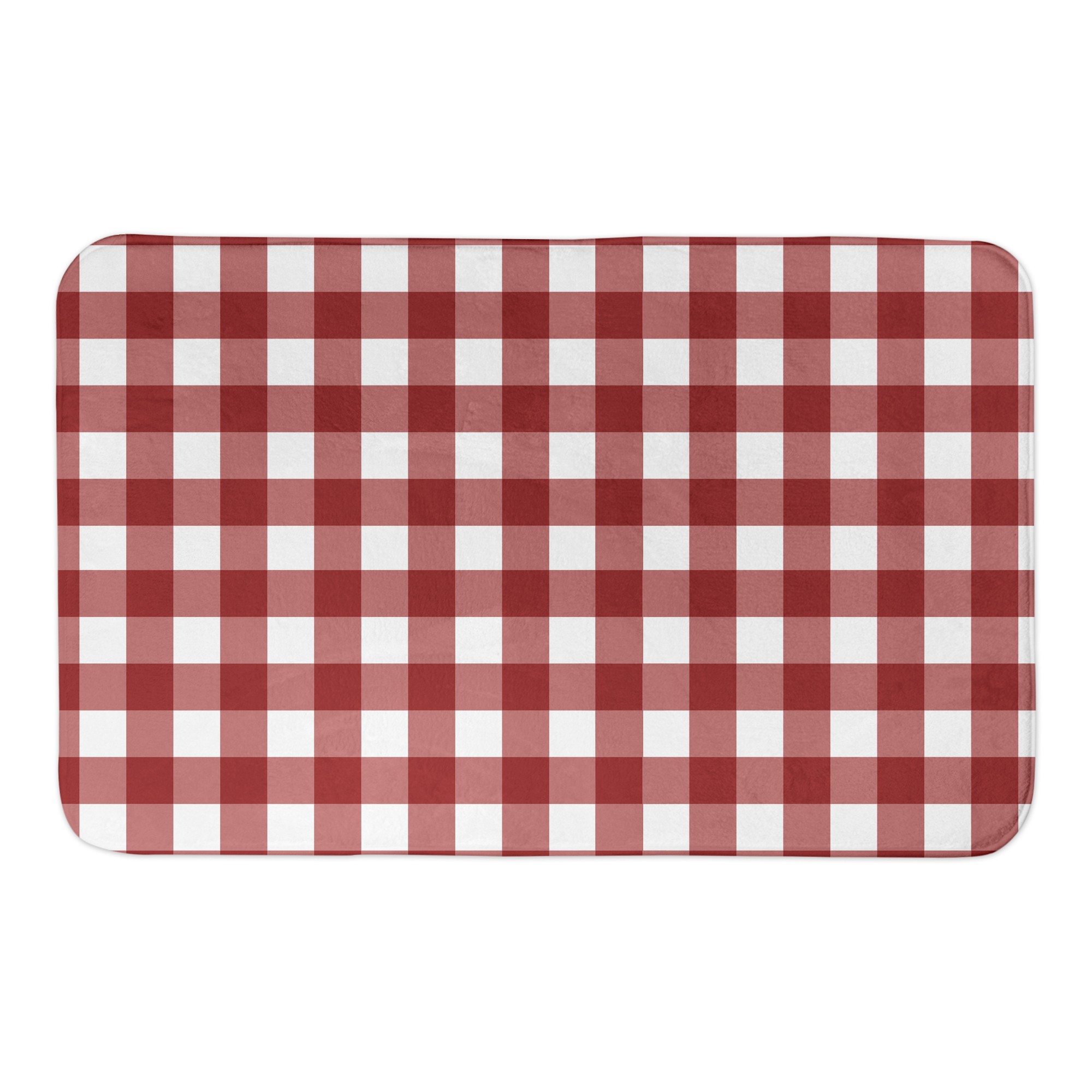 Red White Buffalo Check 34x21 Bath Mat