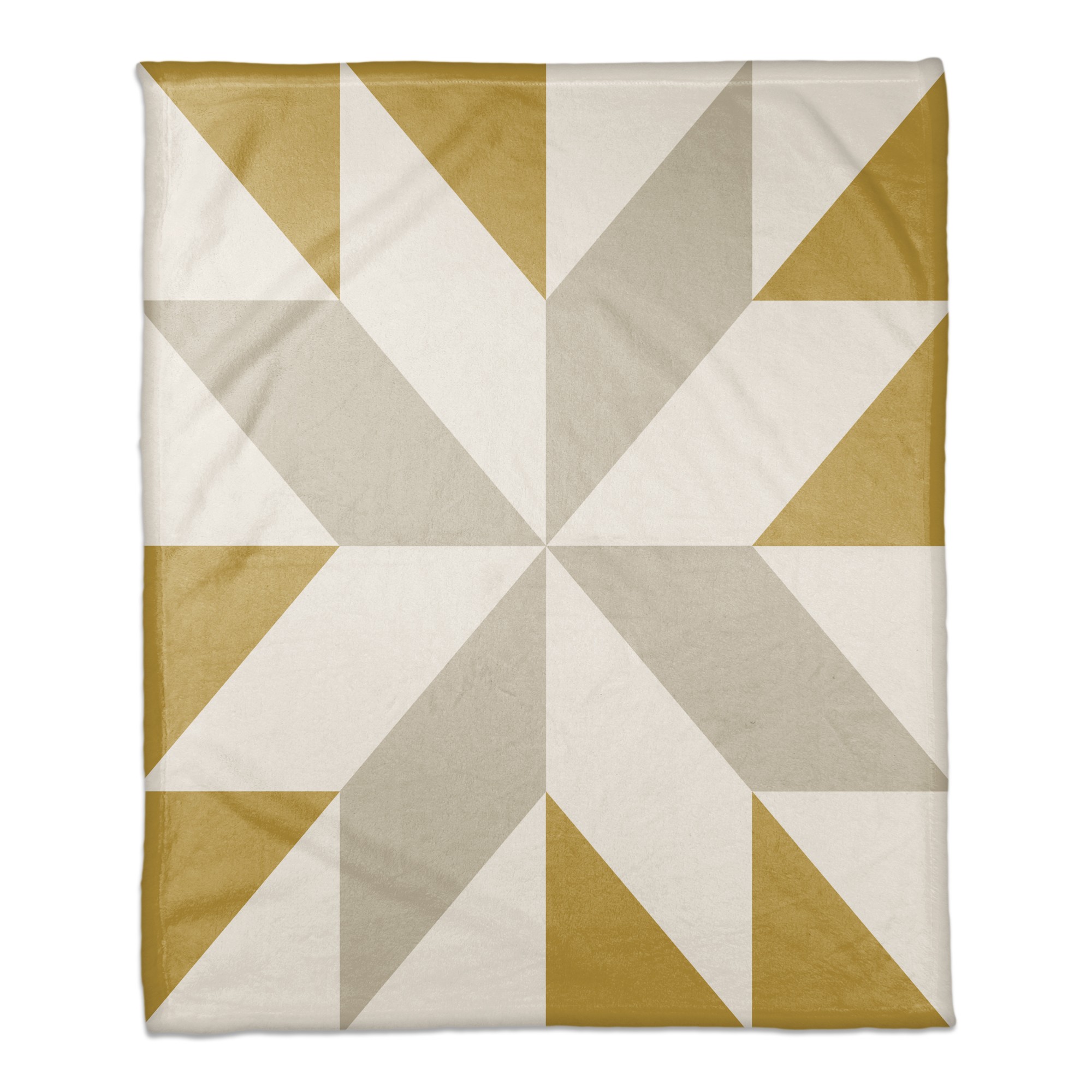 Yellow Gray Barn Star 50x60 Coral Fleece Blanket