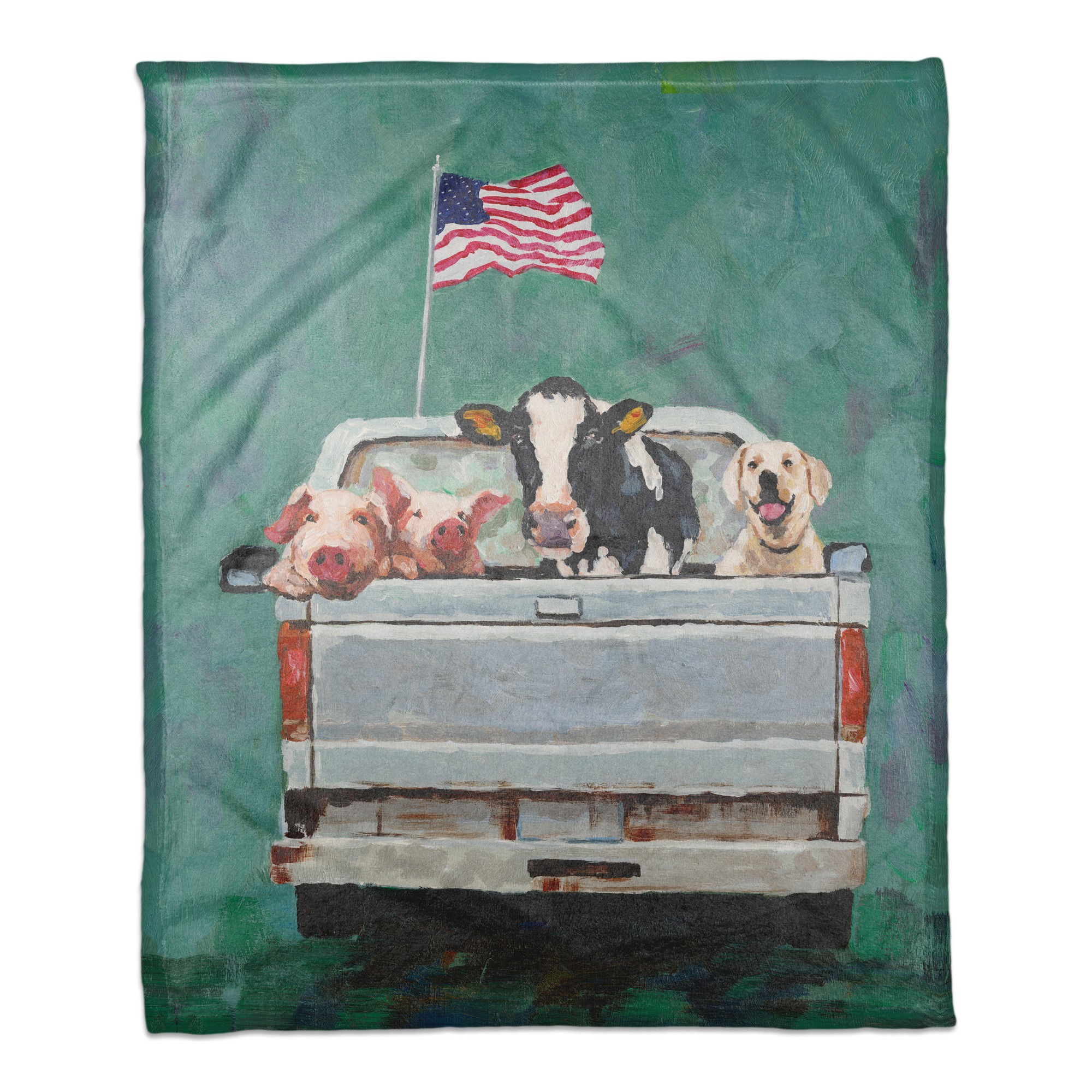 Animals in Truck 50x60 Coral Fleece Blanket