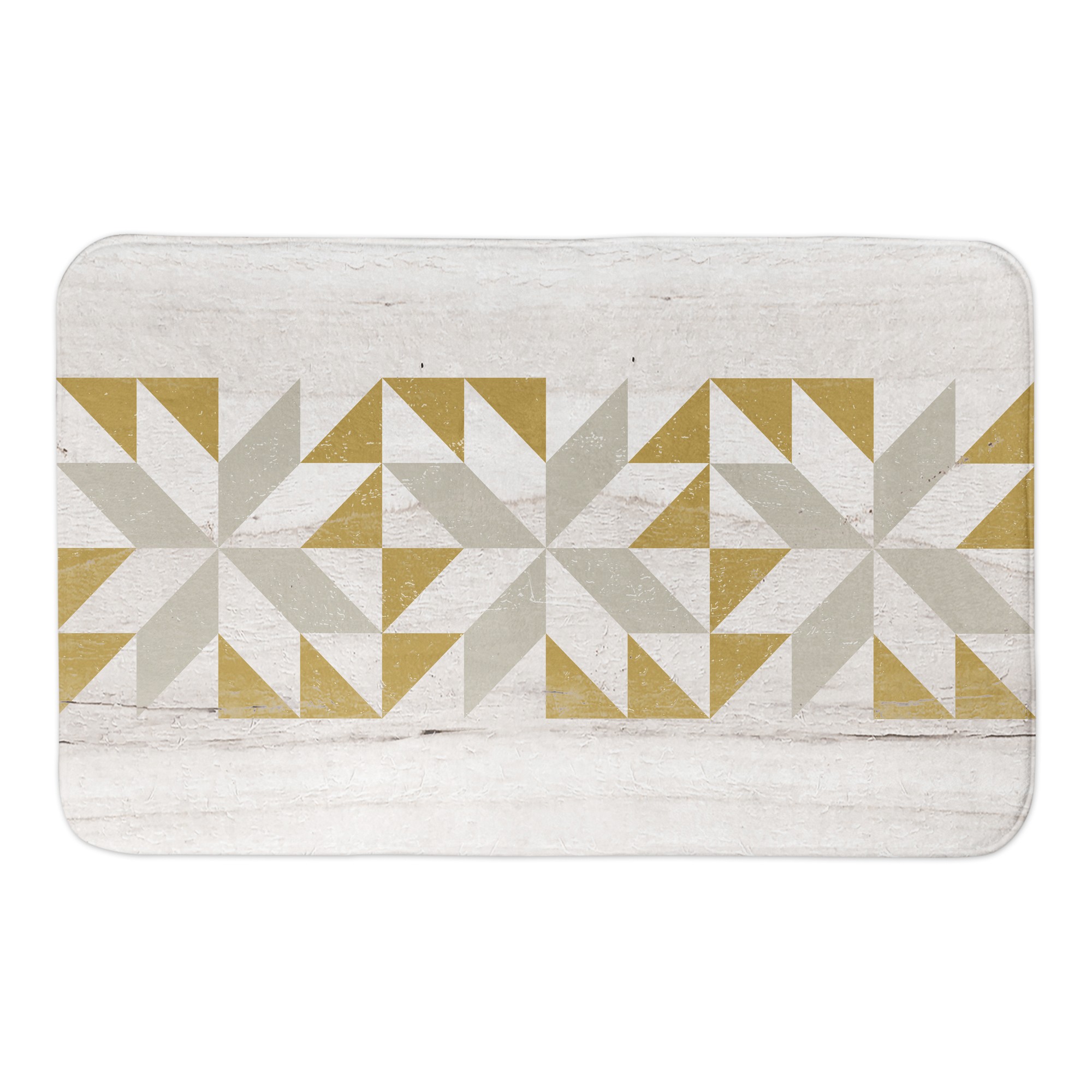Yellow Gray Barn Star Row 34x21 Bath Mat