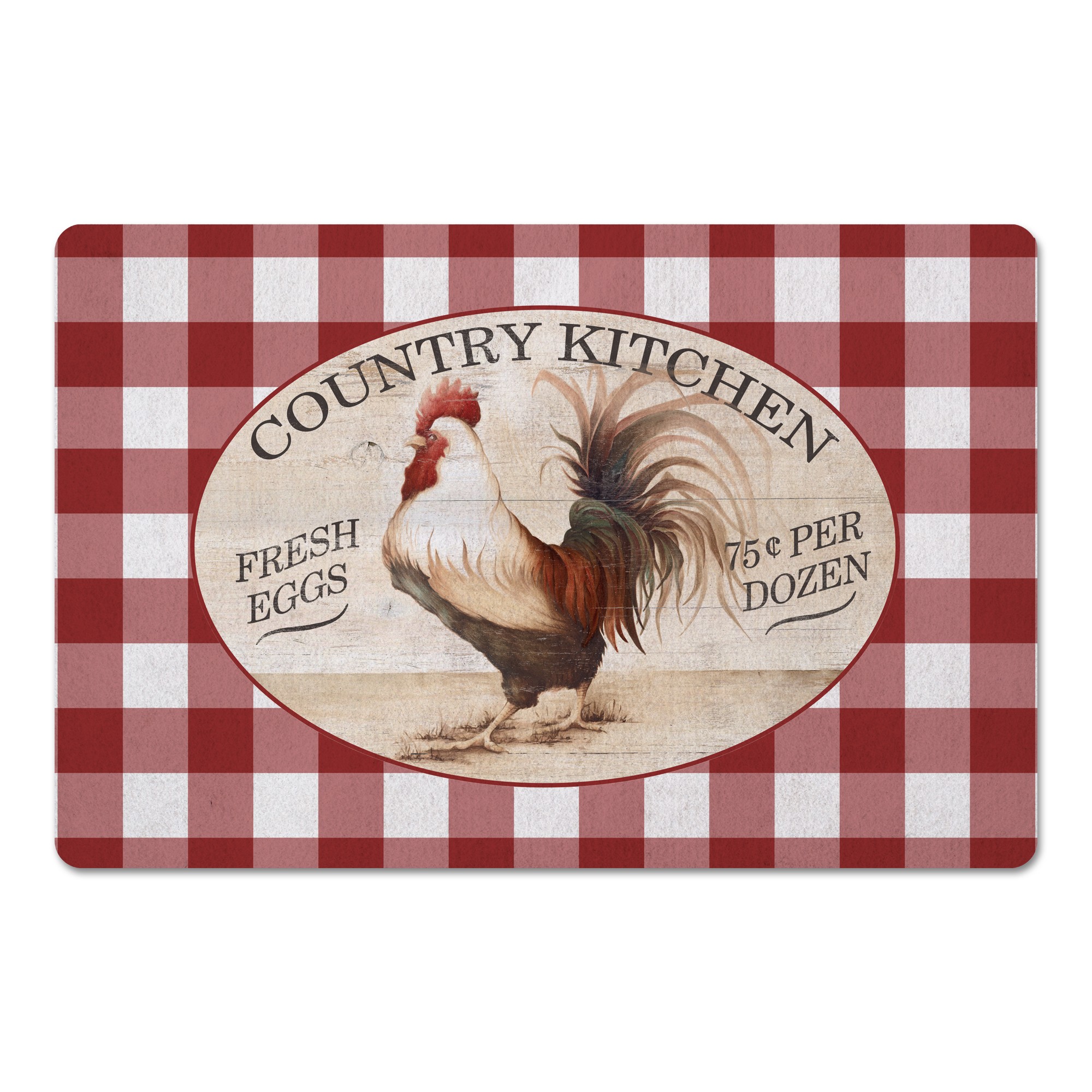 Country Kitchen Painted Chicken 27x18 Floor Mat