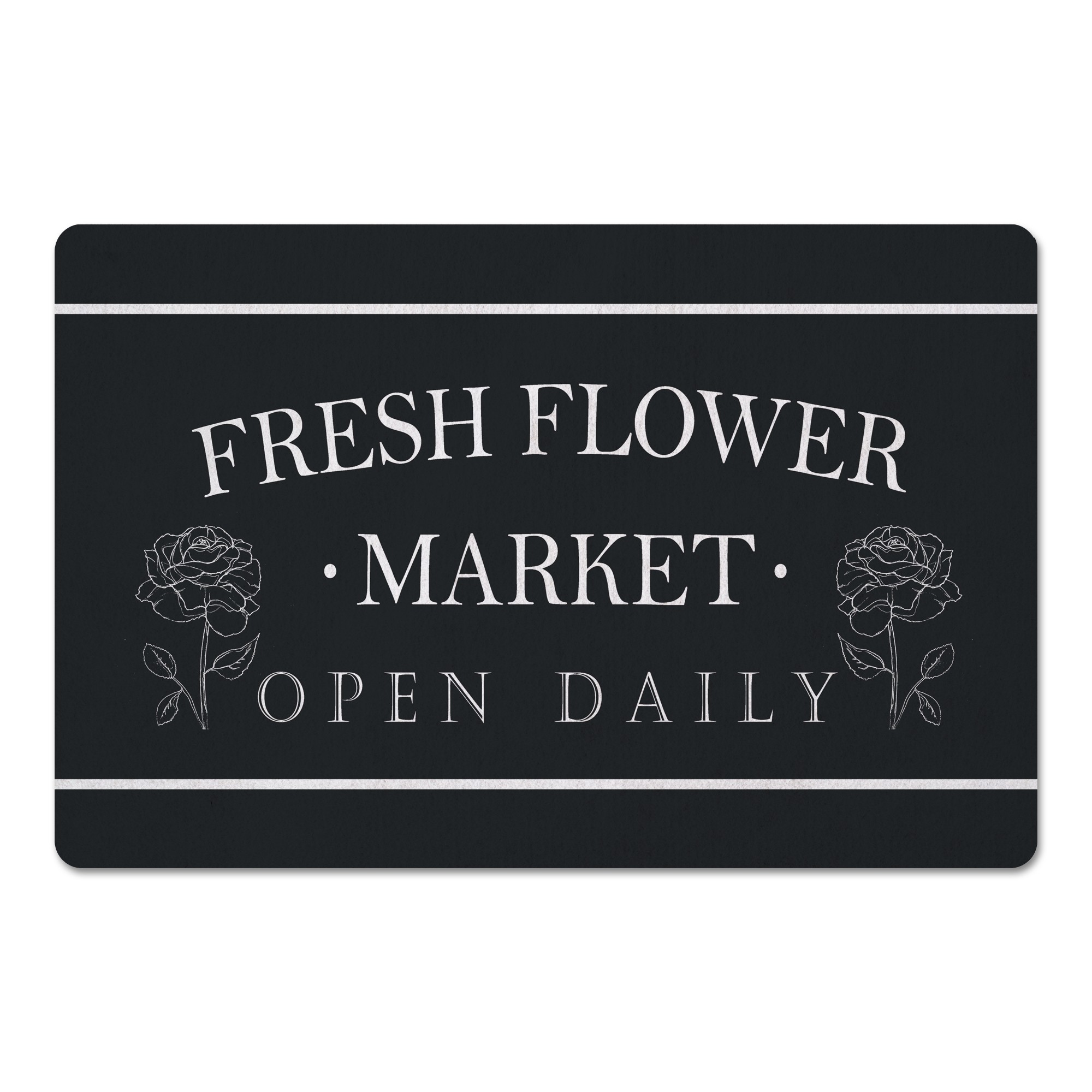 Fresh Flower Market Open Daily 27x18 Floor Mat