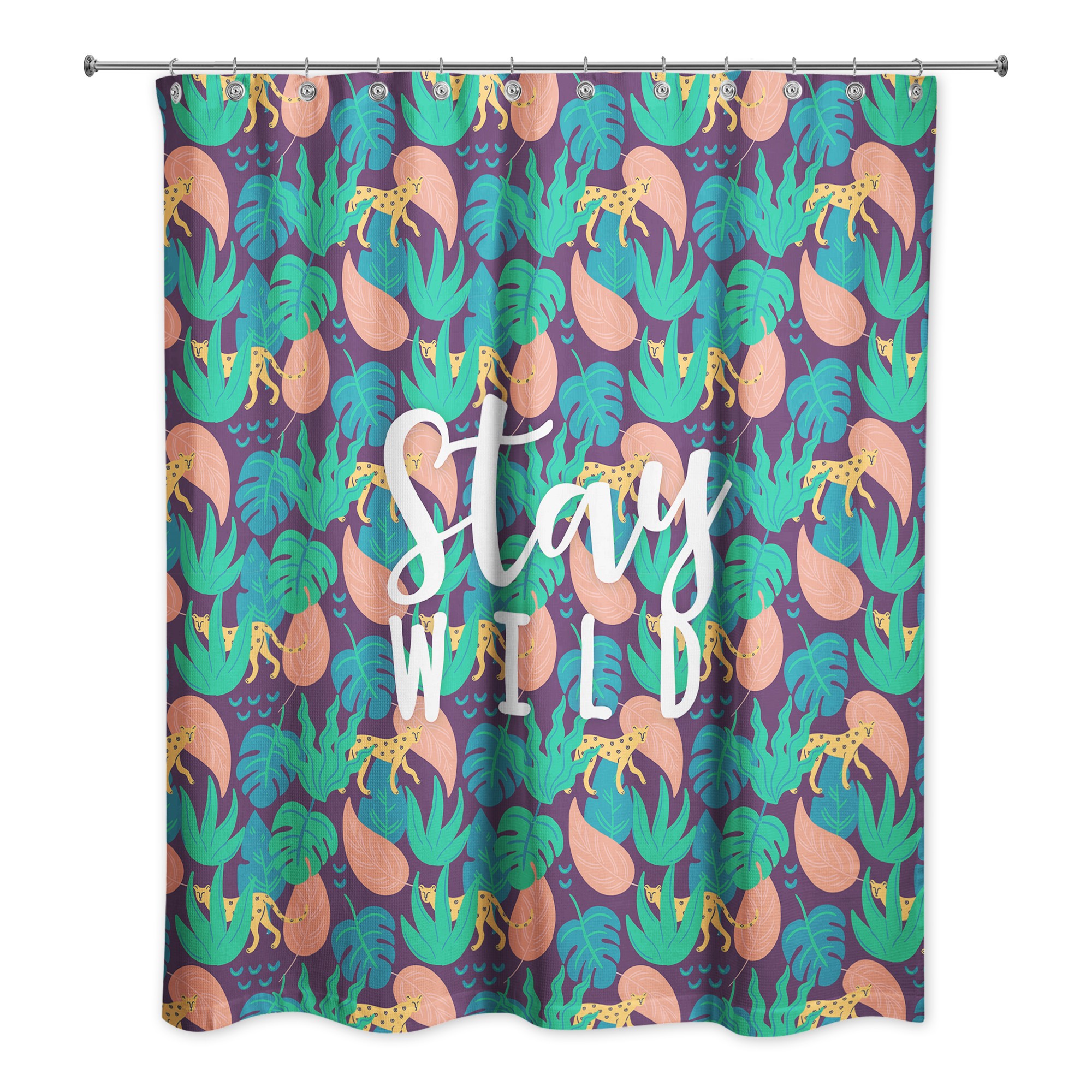 Cheetah Tropical  71x74 Shower Curtain