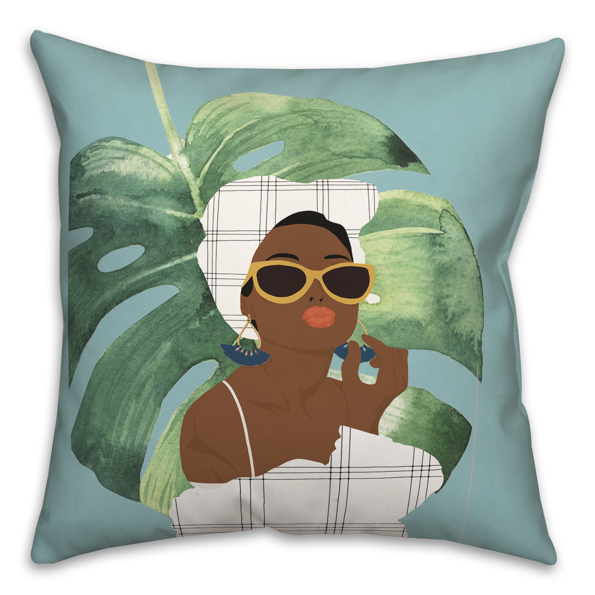 Palm Girl 16x16 Spun Poly Pillow