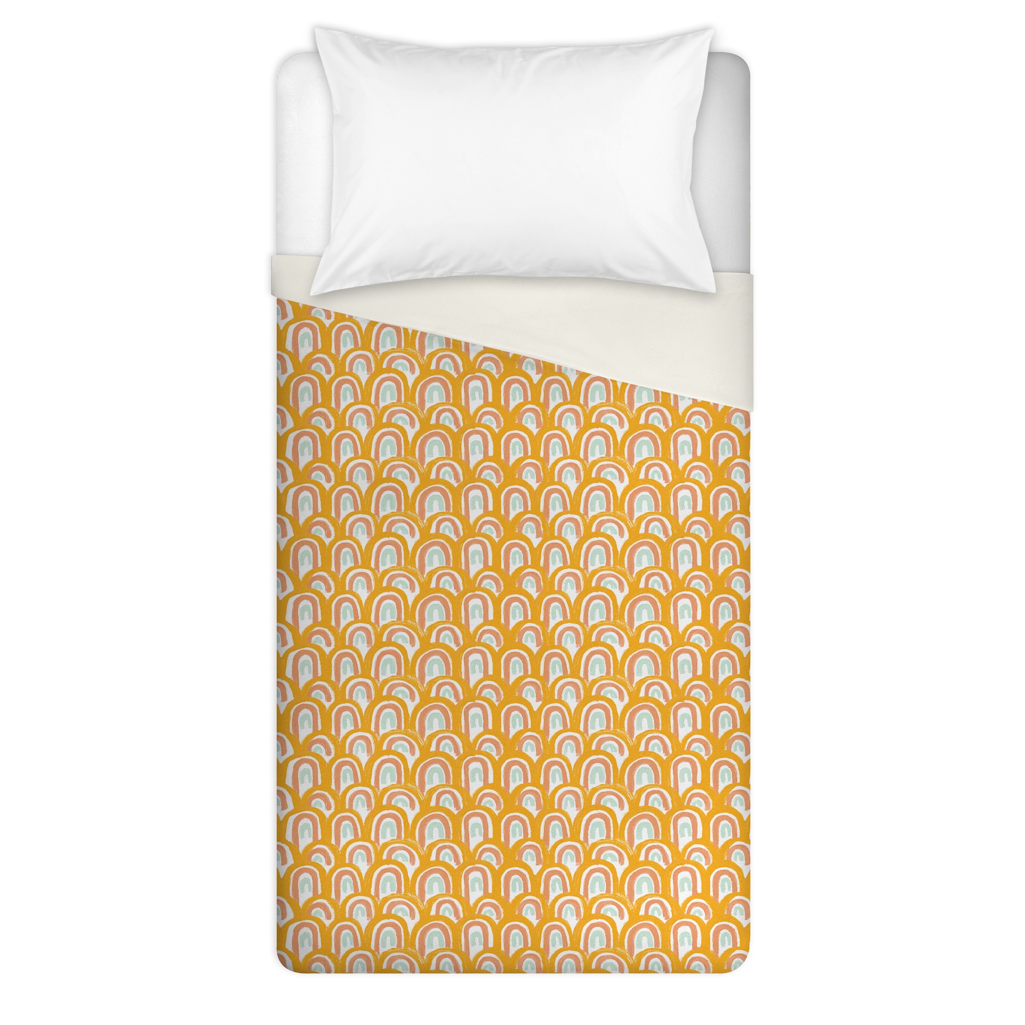 Scalloped Rainbow Twin Brushed Poly Duvet