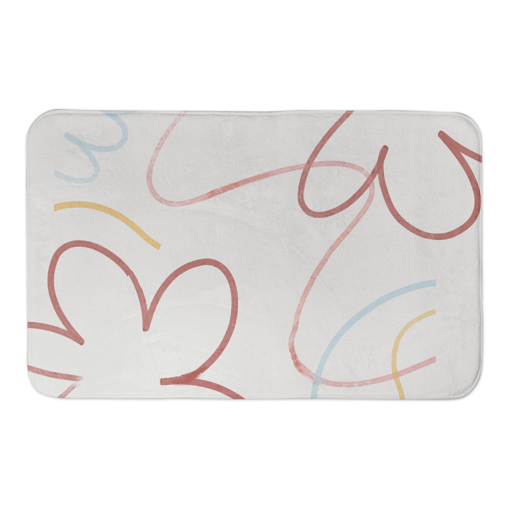 Retro  Flowers 34x21 Bath Mat