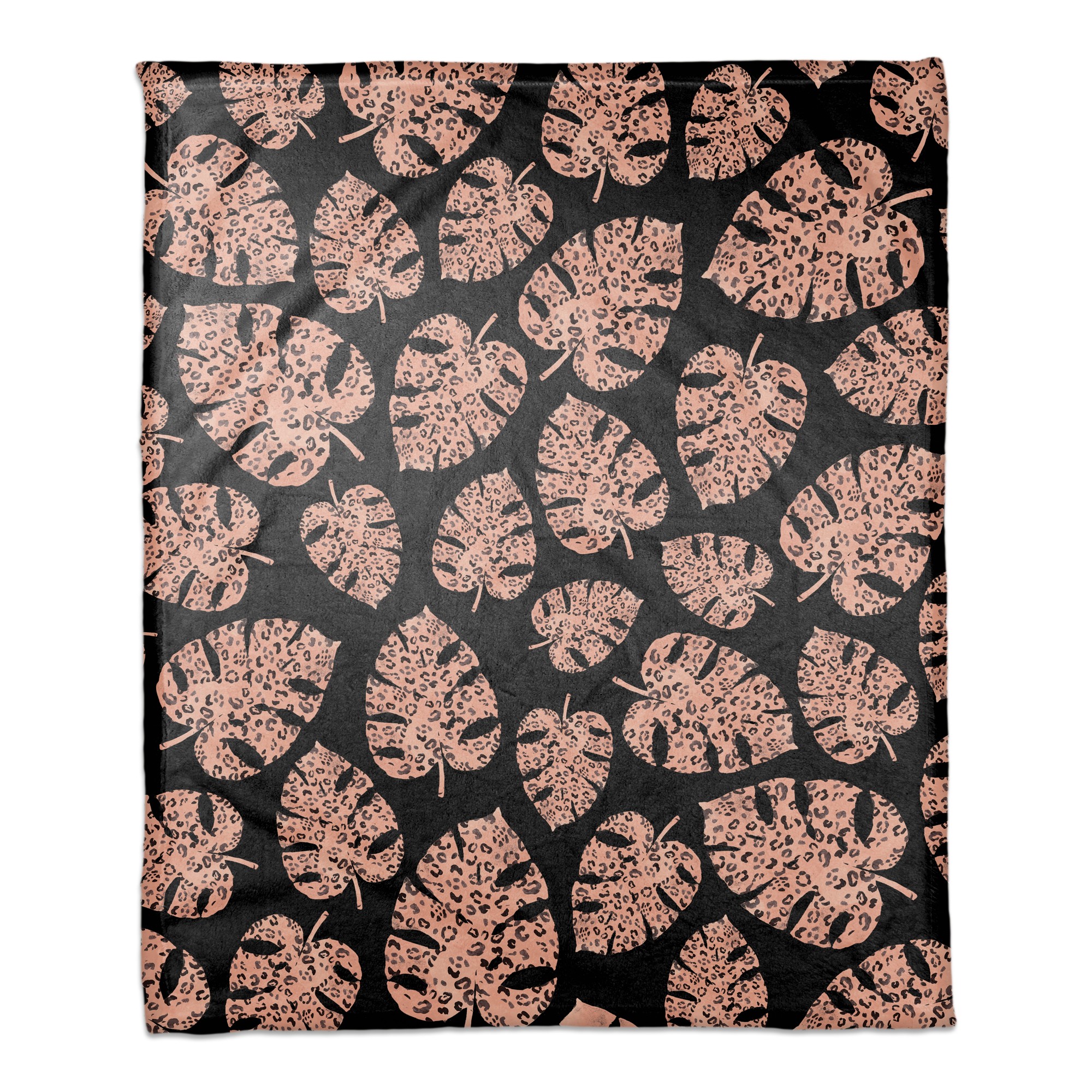Pink Cheetah Monstera  50x60 Coral Fleece Blanket