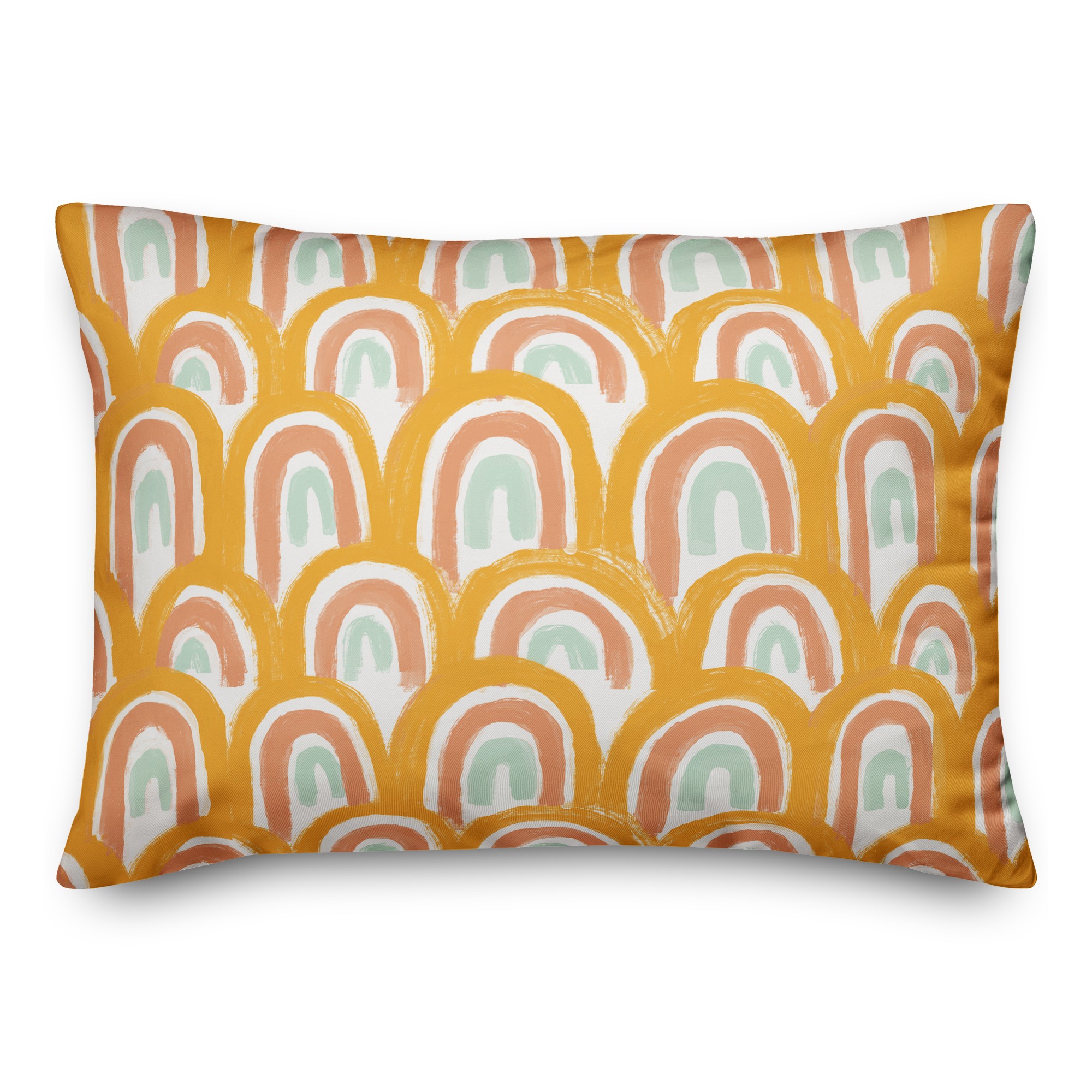 Bright Scalloped Rainbow 14x20 Spun Poly Pillow