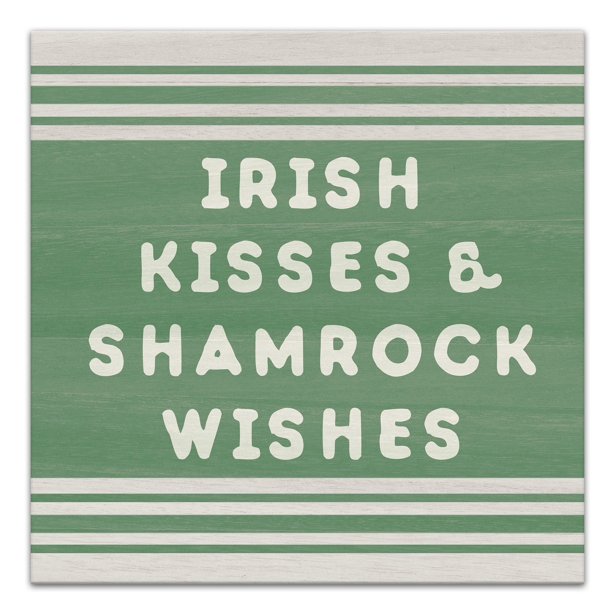 Irish Kisses Shamrock  16x16 Canvas Wall Art