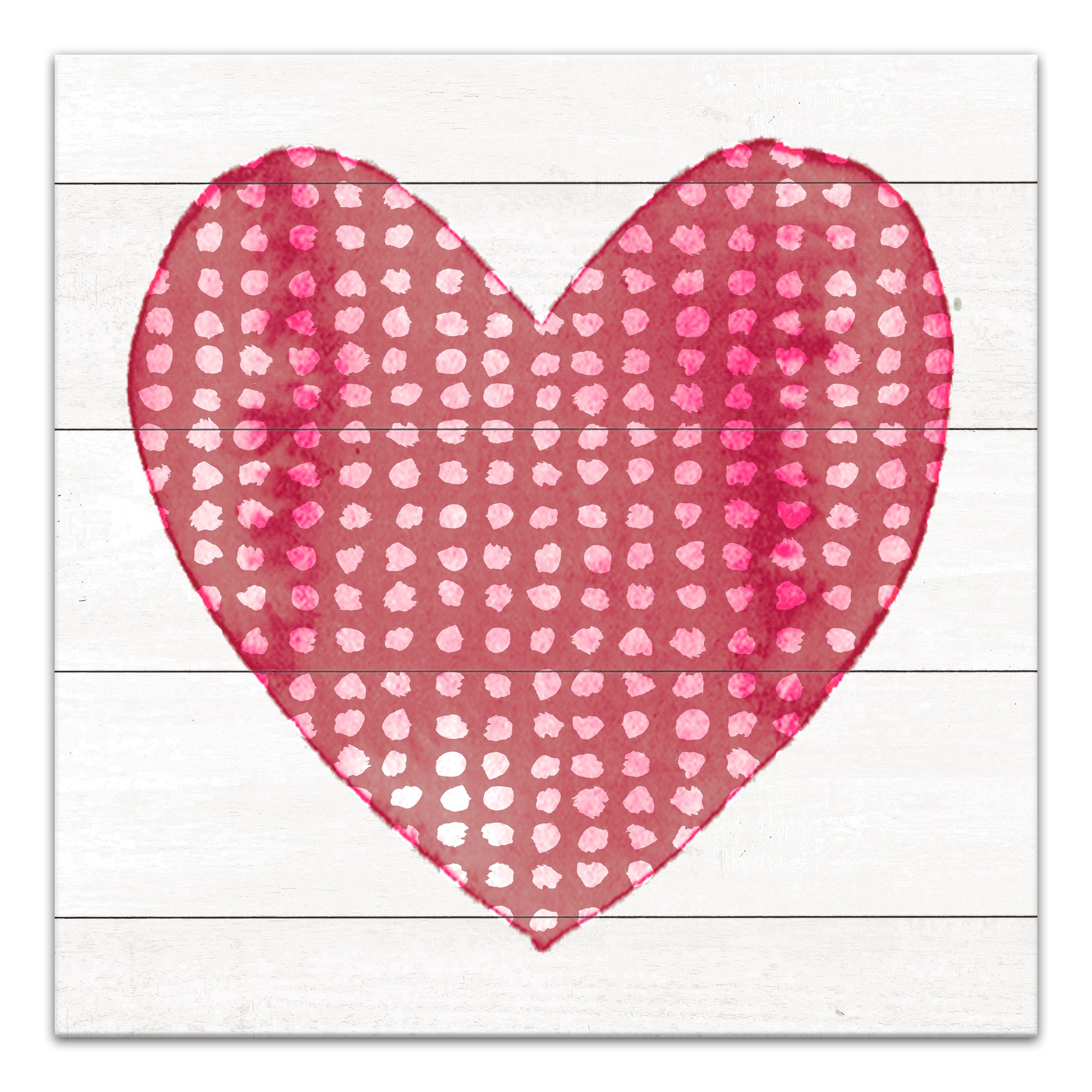 Watercolor Dot Heart  16x16 Canvas Wall Art