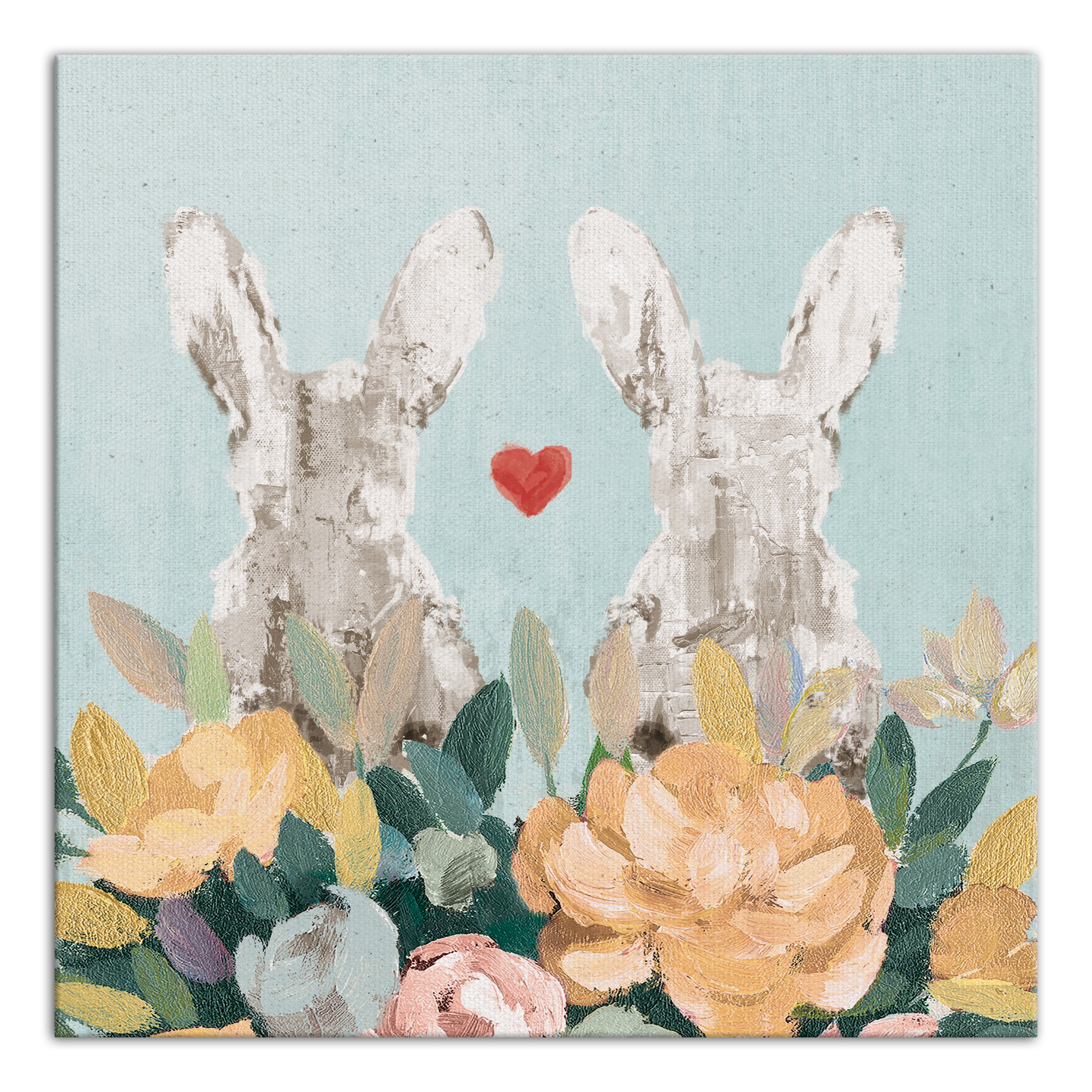Bunny Couple 24x24 Canvas Wall Art