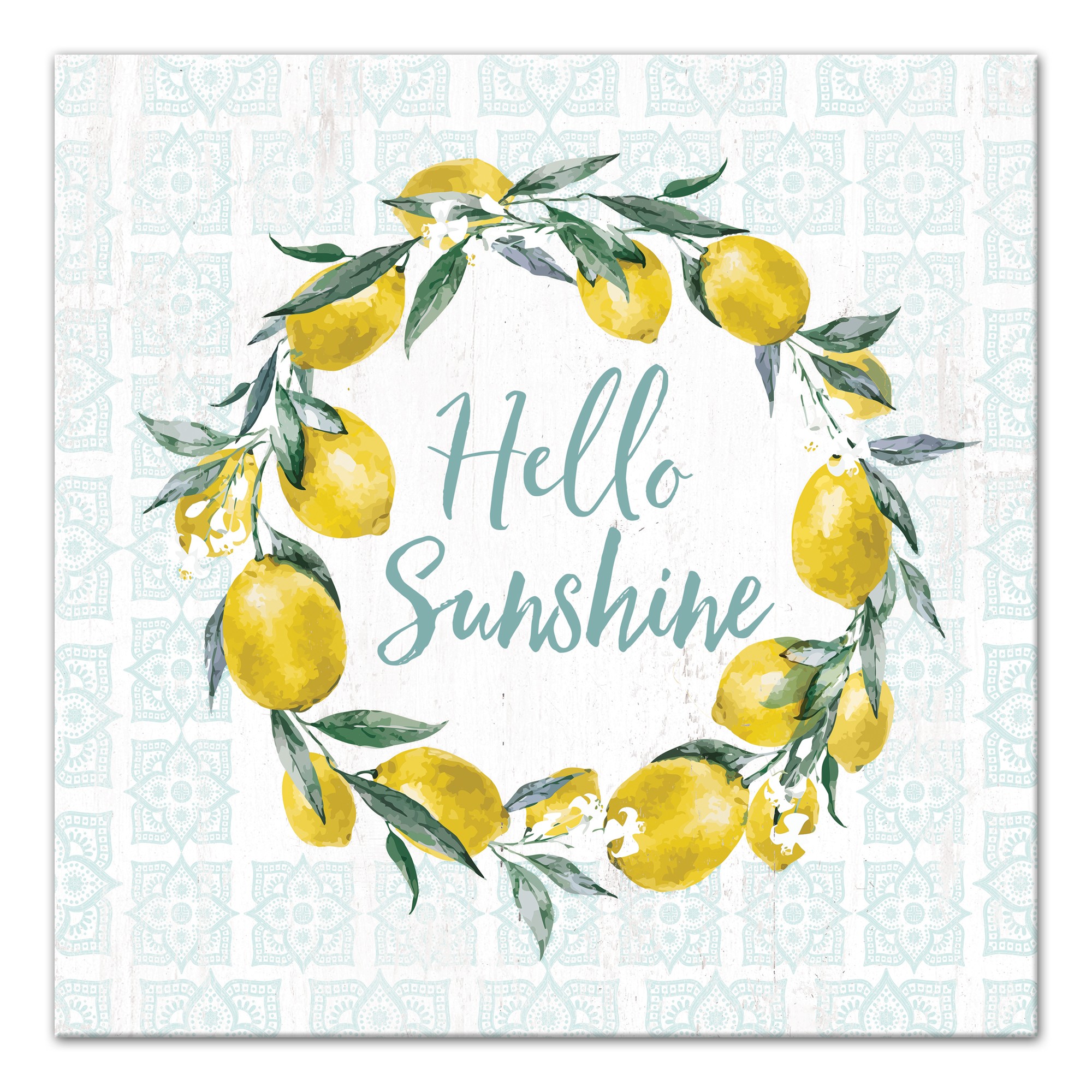 Hello Sunshine Lemons 20x20 Canvas Wall Art