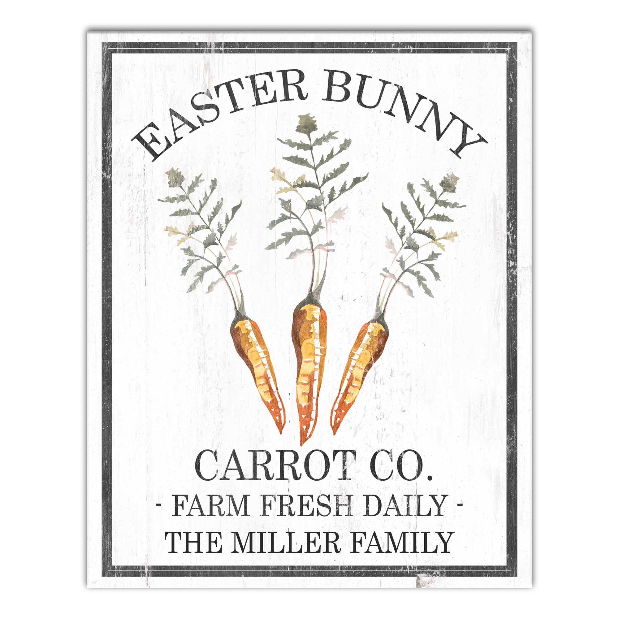 Easter Bunny Carrots 16x20 Personalized Canvas Wall Art