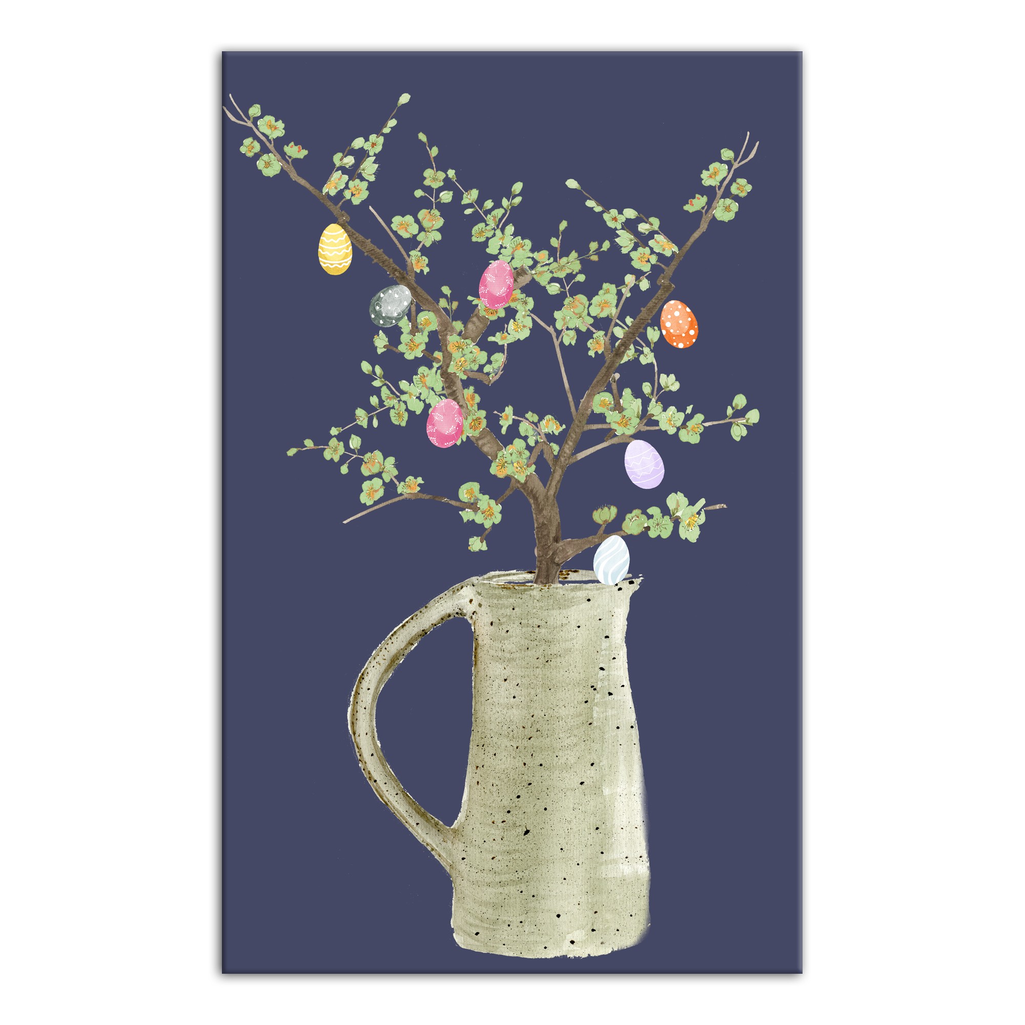 Easter Tree Navy 20x30 Canvas Wall Art
