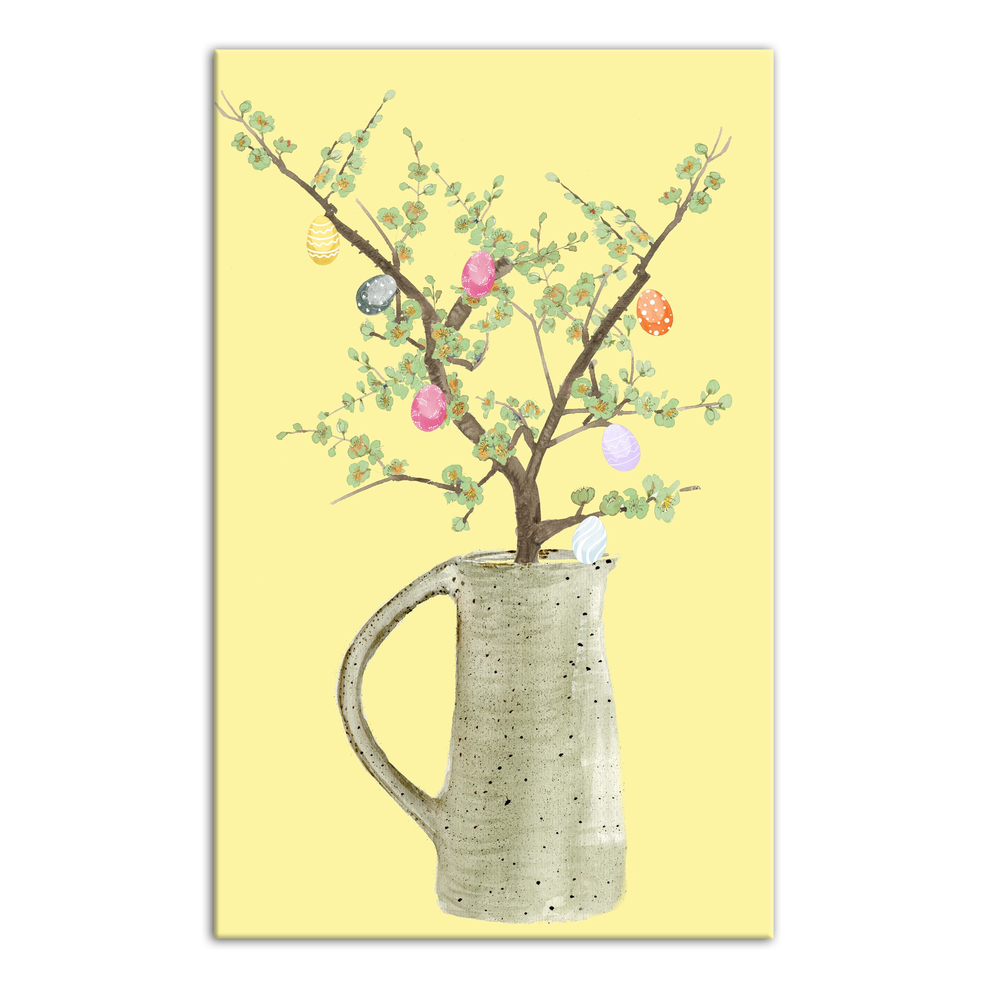 Easter Tree Yellow 20x30 Canvas Wall Art