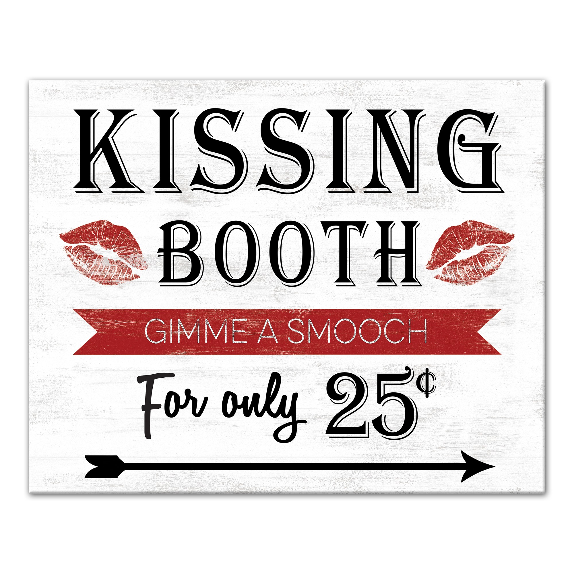 Kissing Booth Sign 20x16 Canvas Wall Art