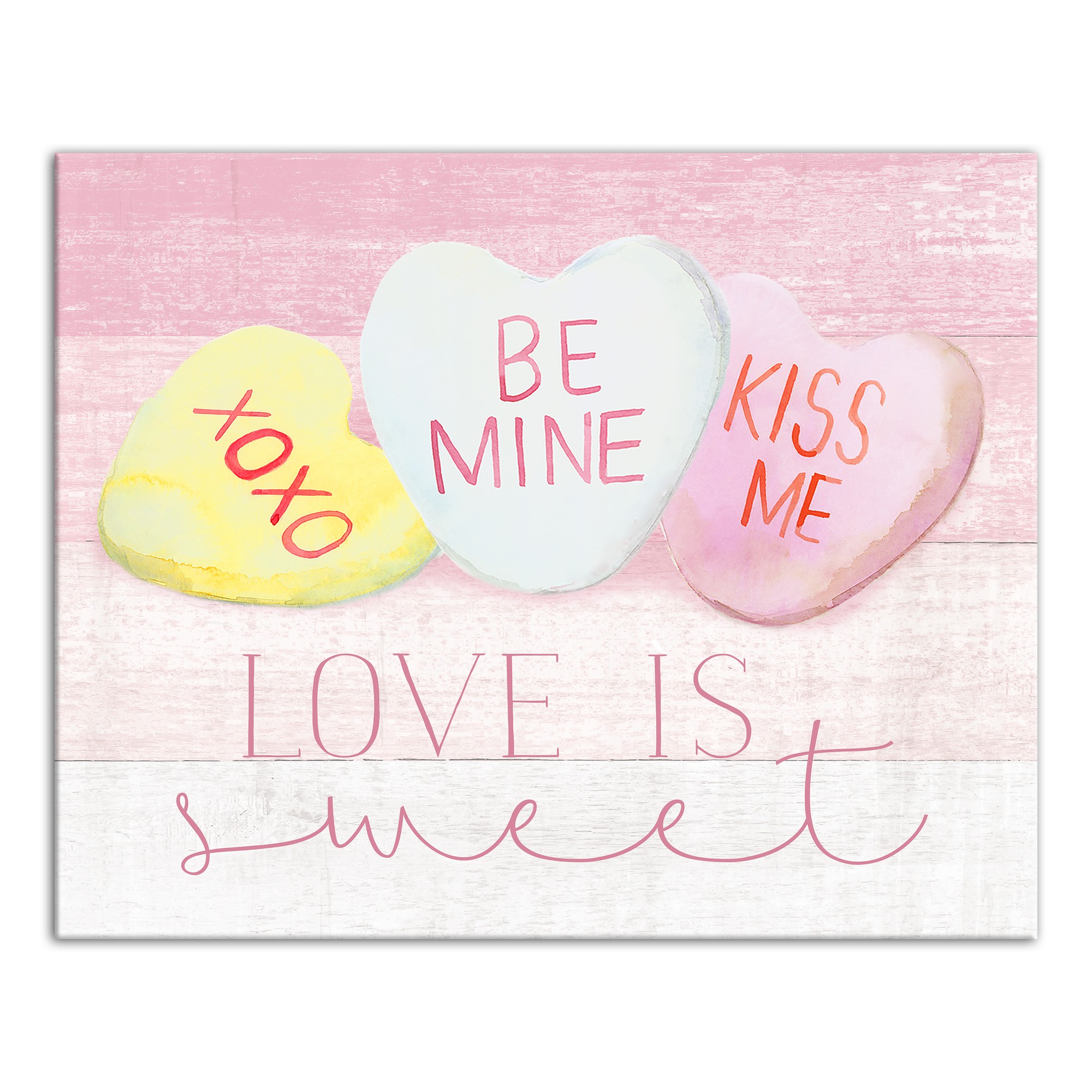 Love is Sweet Candy Hearts  20x16 Canvas Wall Art