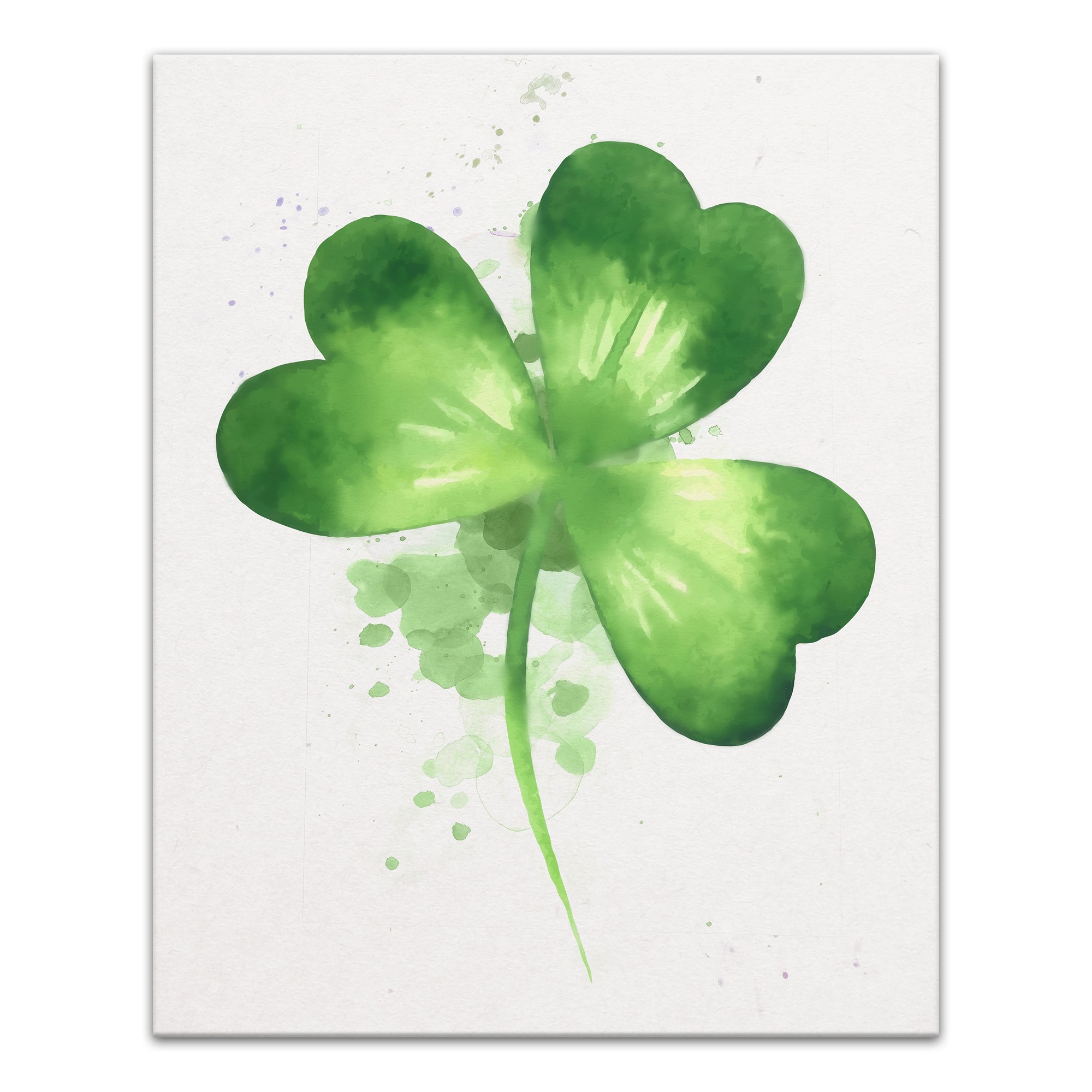 Watercolor Clover 16x20 Canvas Wall Art