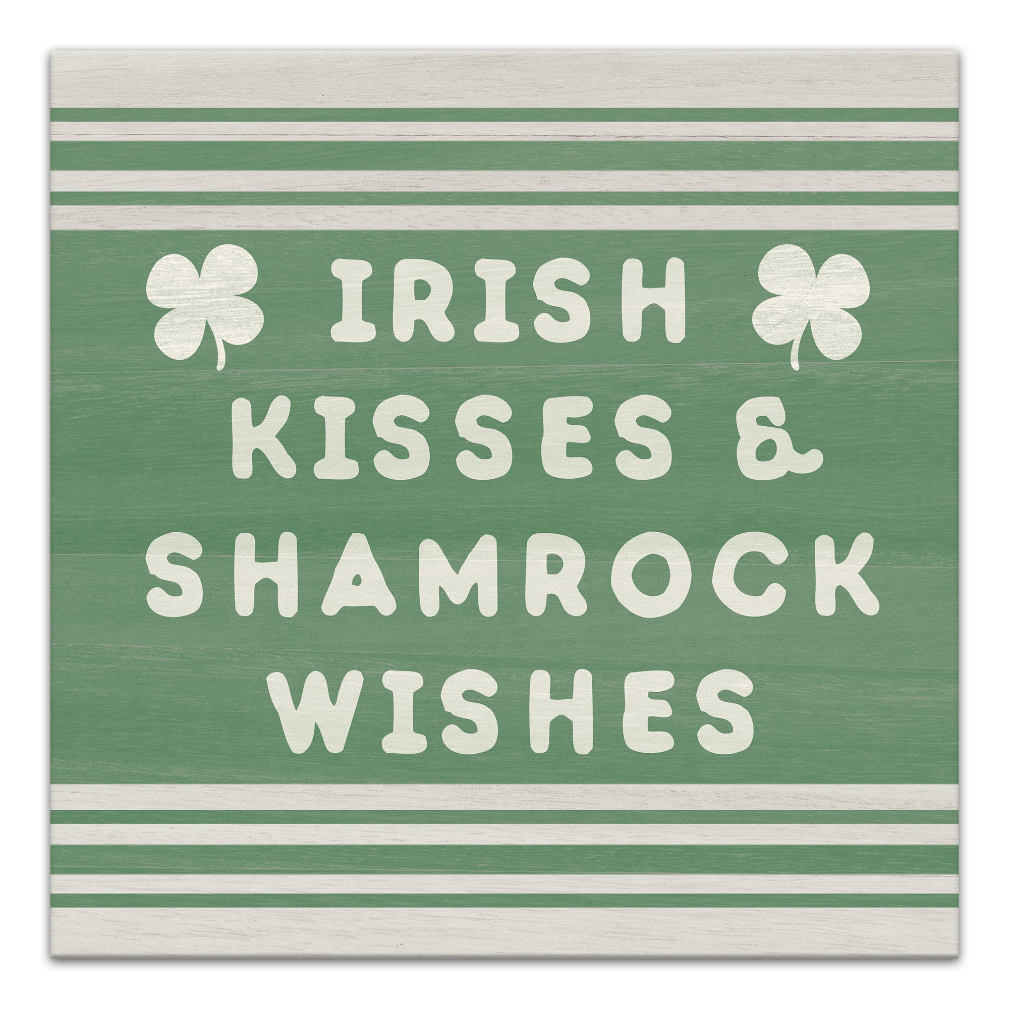 Irish kisses shamrock wishes 16x16 Canvas Wall Art