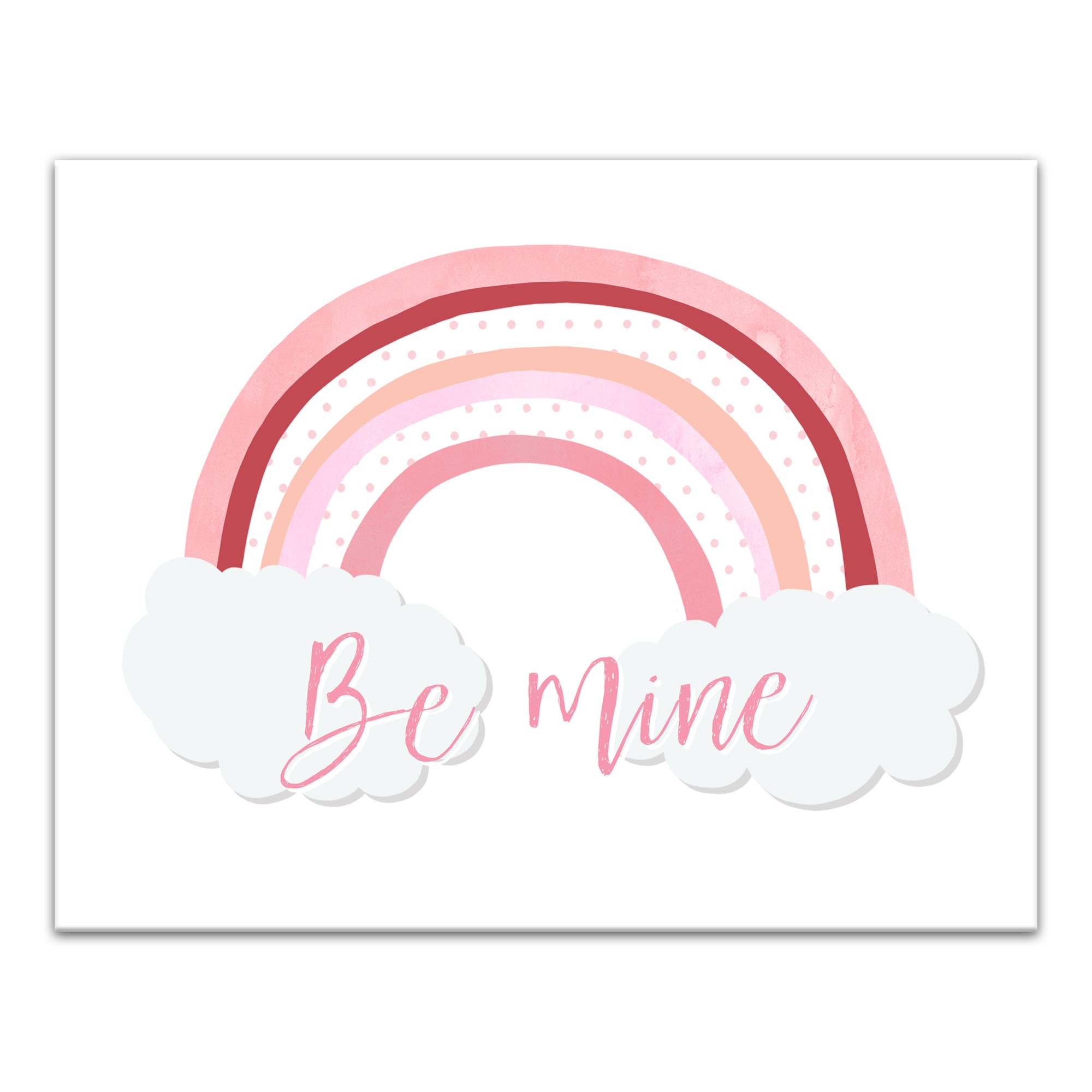 Be Mine Rainbow Polka Dots 14x11 Canvas Wall Art