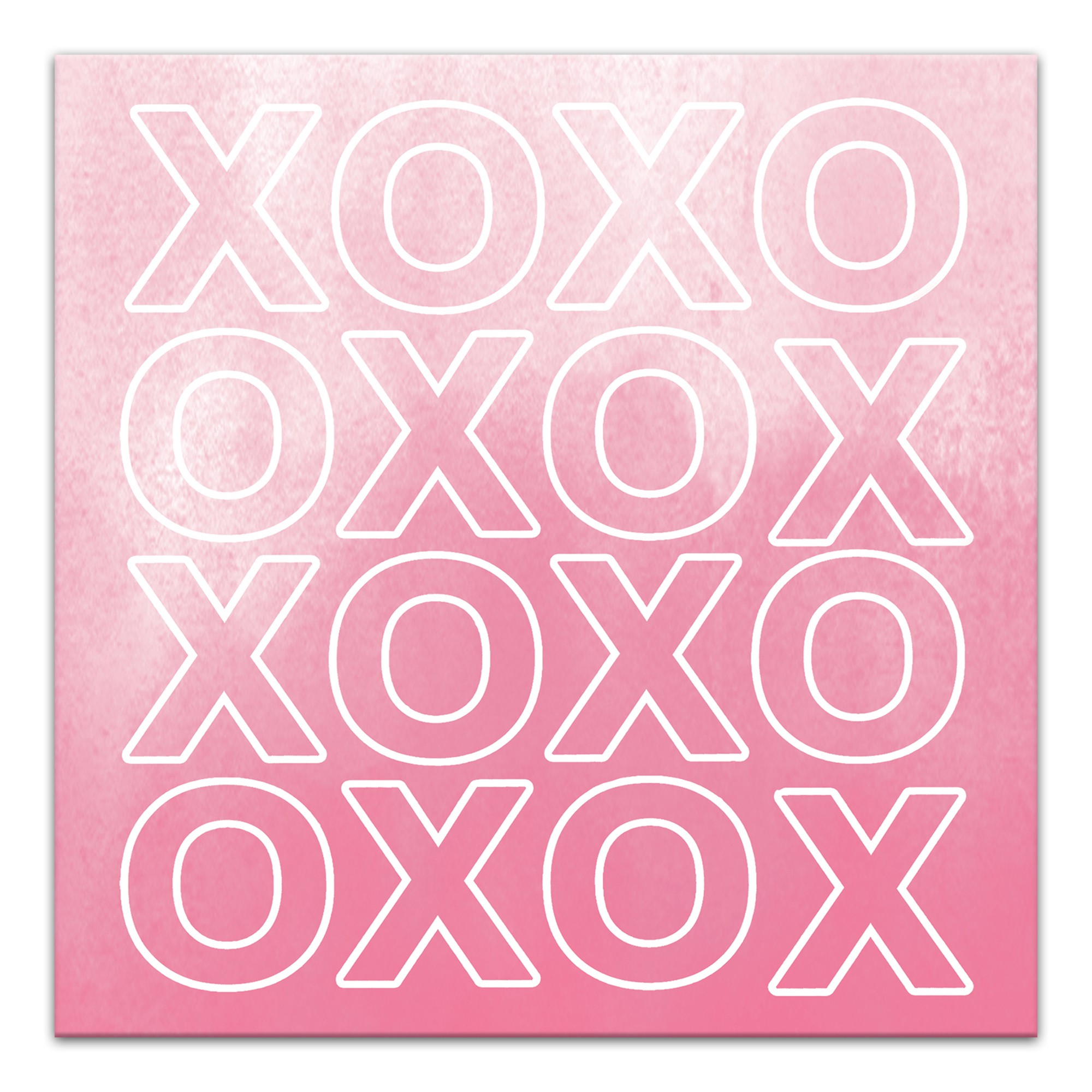 Xoxo Watercolor Outline 12x12 Canvas Wall Art