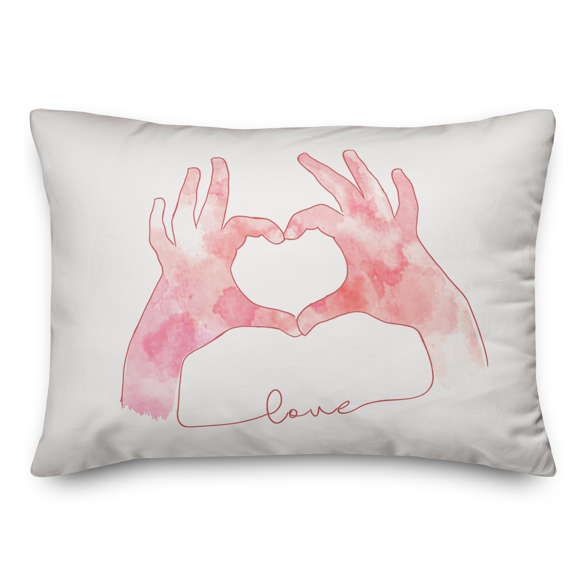 Love Heart Hands 14x20 Spun Poly Pillow