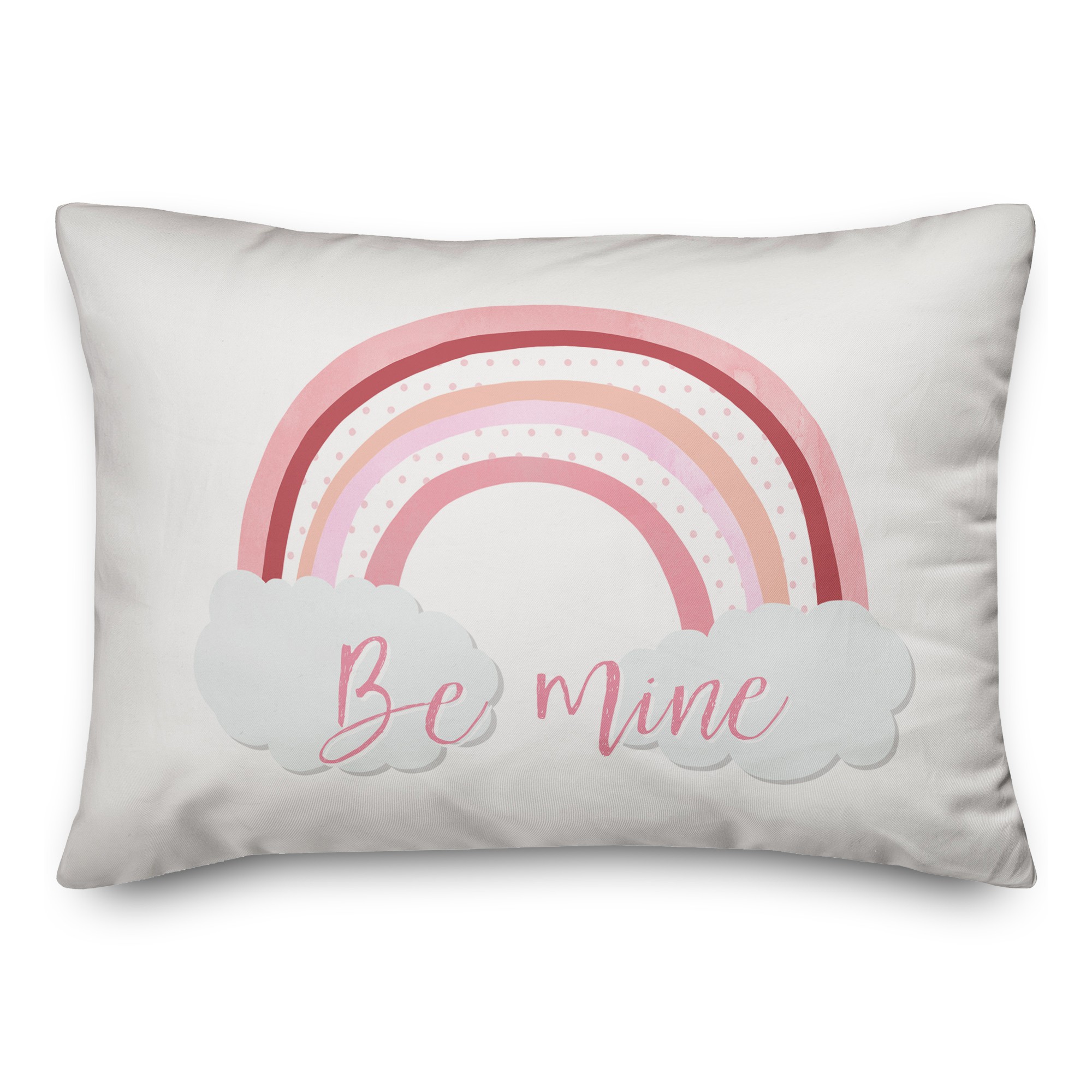 Be Mine Rainbow Polka Dots 14x20 Spun Poly Pillow