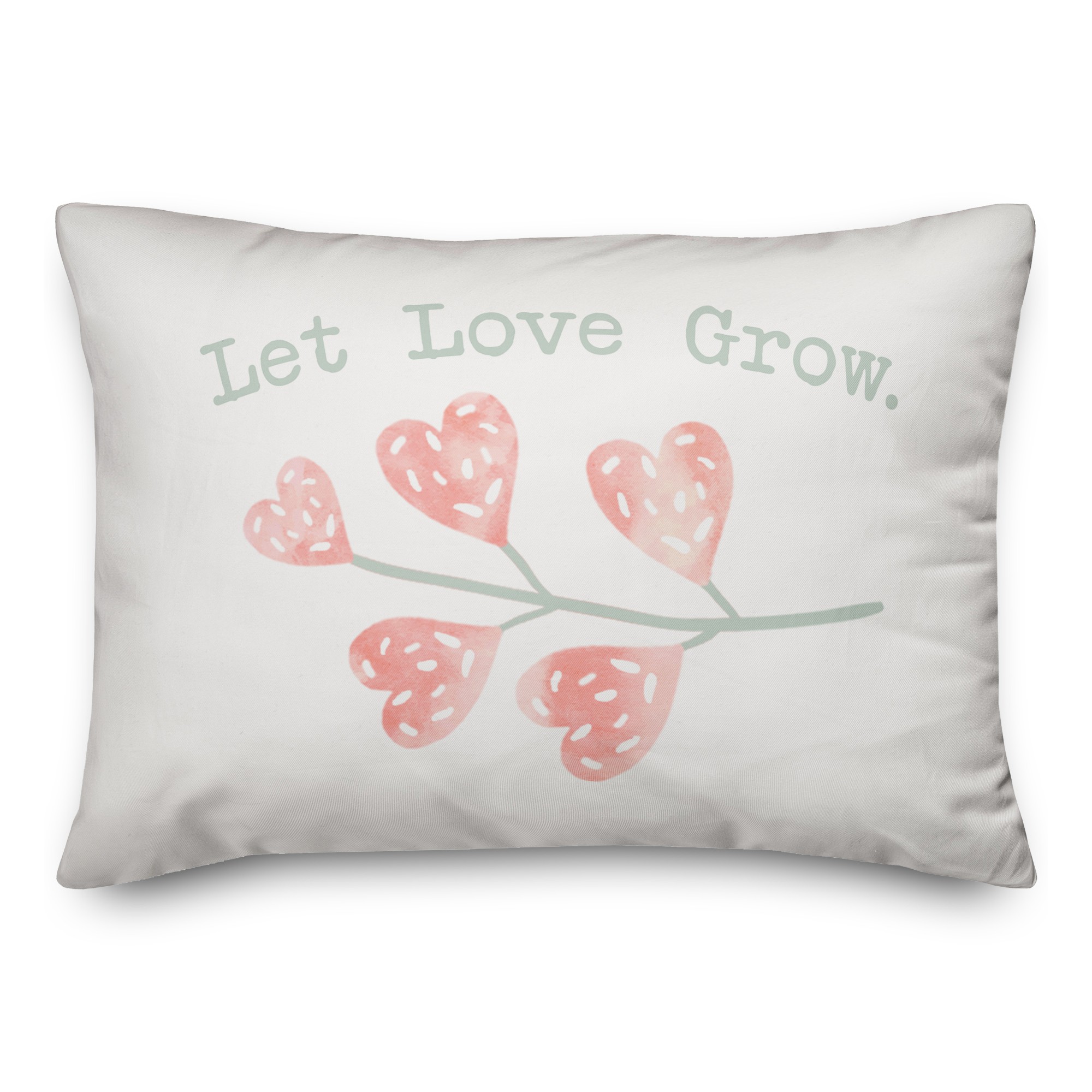 Let Love Grow Heart Branch 14x20 Spun Poly Pillow