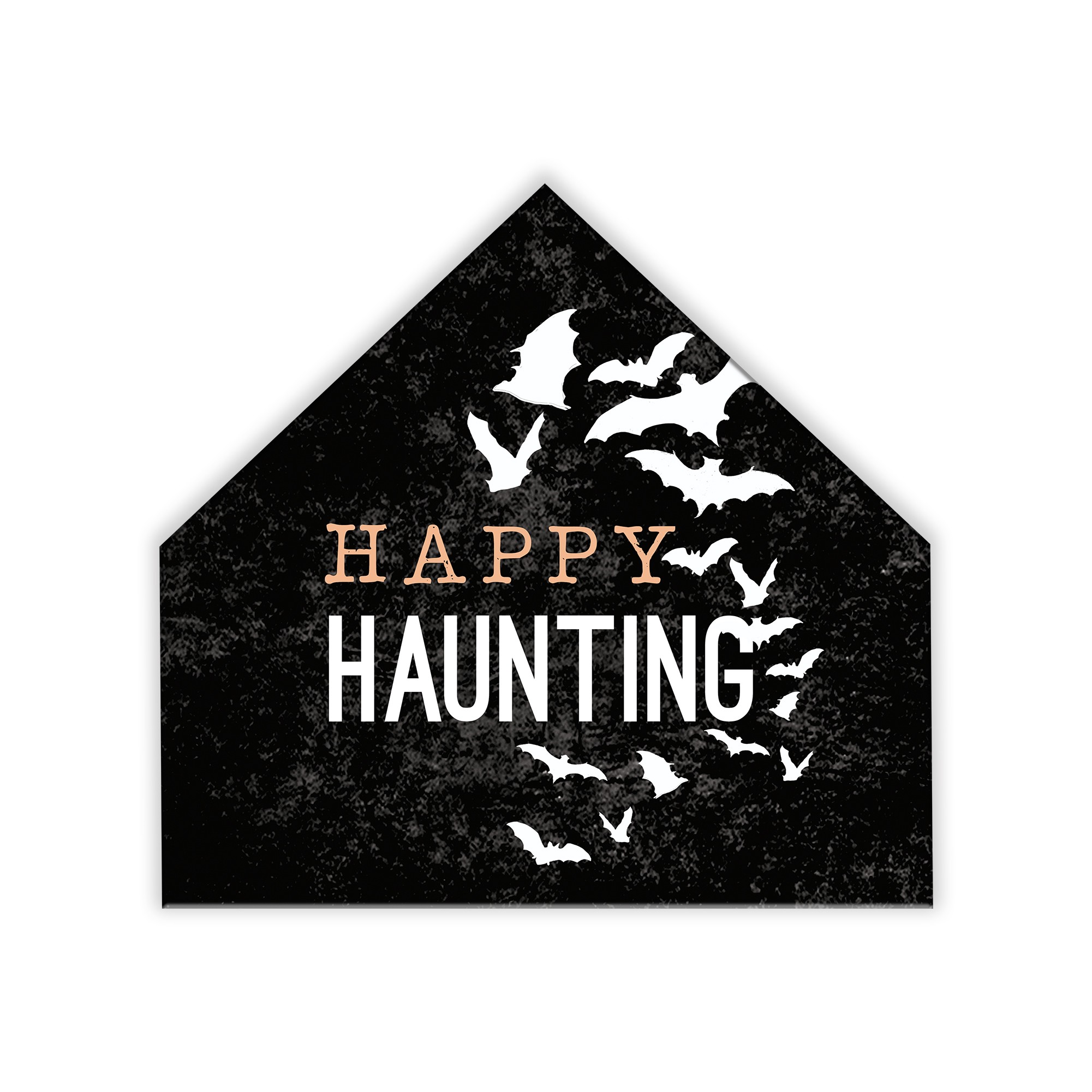 Happy Haunting Bats Inch 12x12 House Shaped Canvas