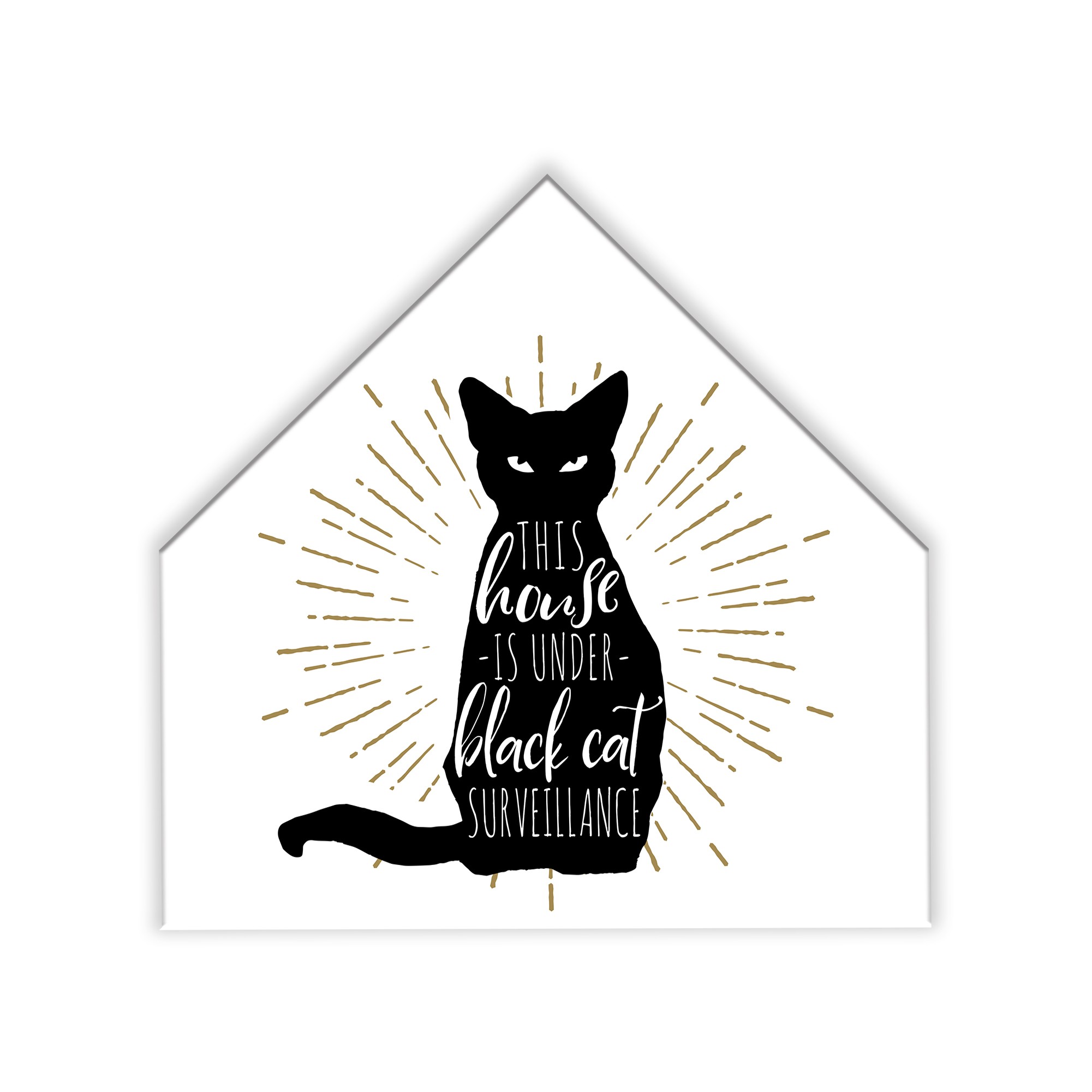 Black Cat 12x12 House Shaped Canvas