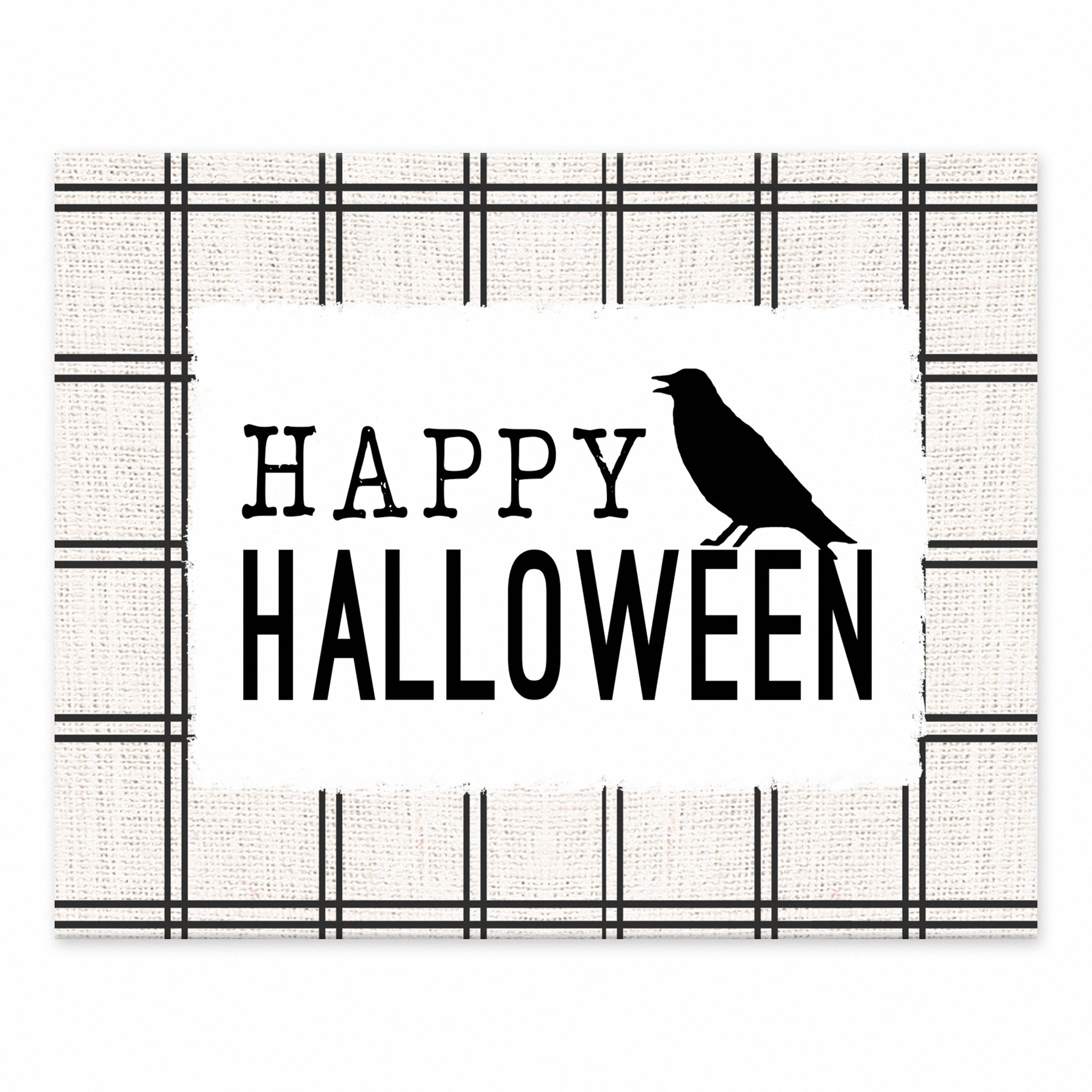 Happy Halloween Crow  10x8 Tabletop Canvas