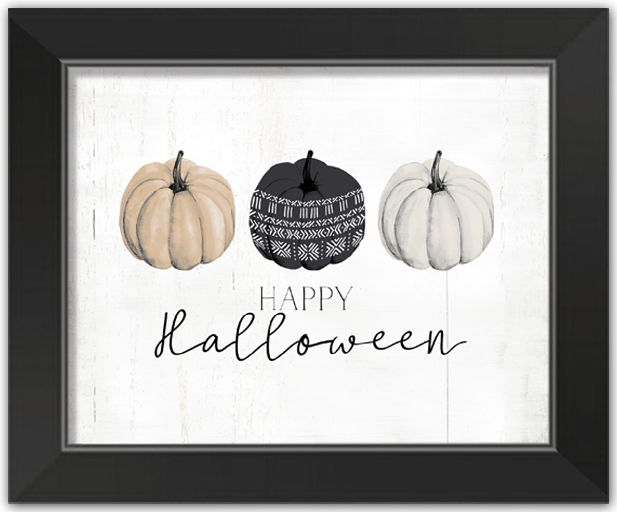 Pumpkins 14X11 Black Framed Print Under Glass