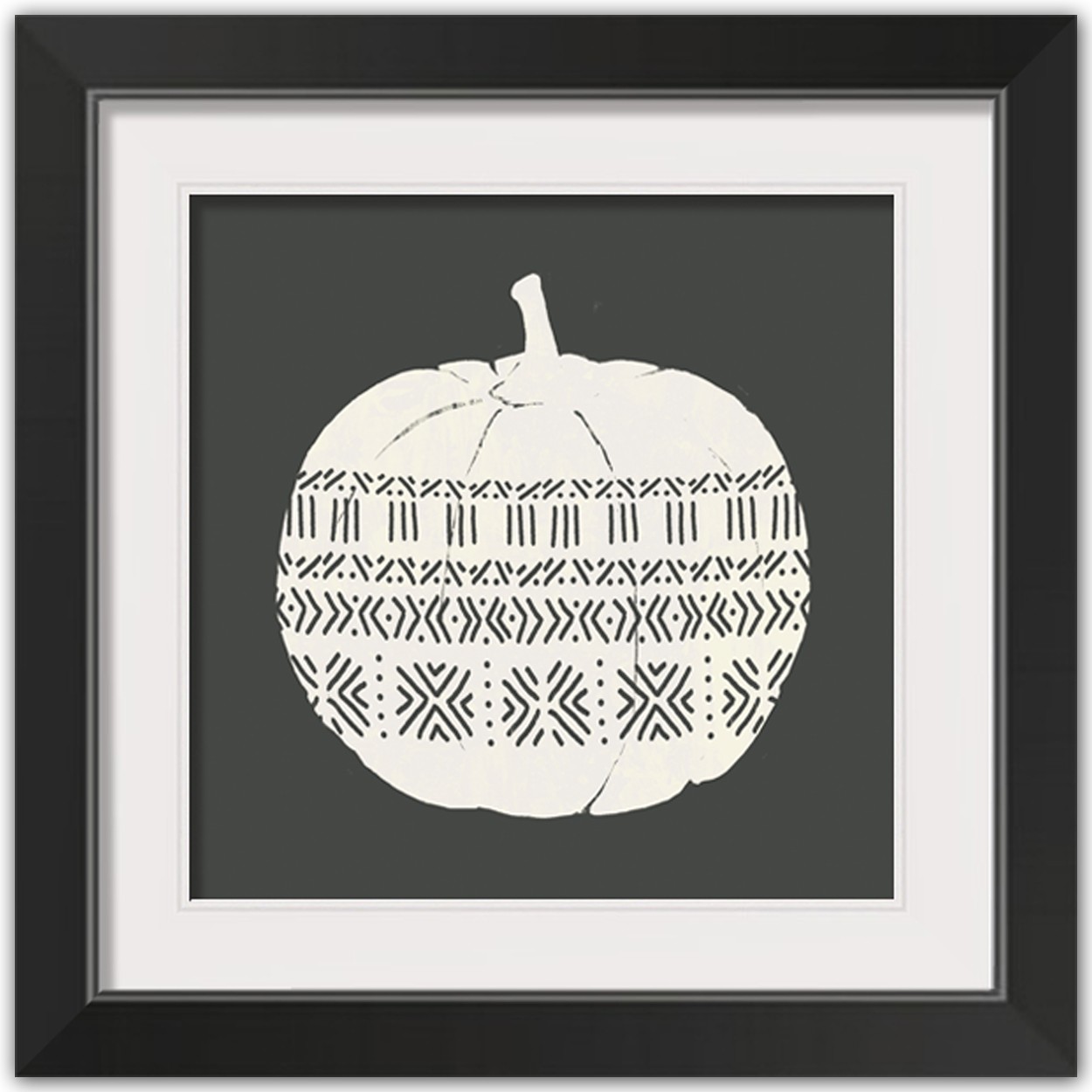 Cream Pumpkin 16x16 Black Framed Print Under Glass