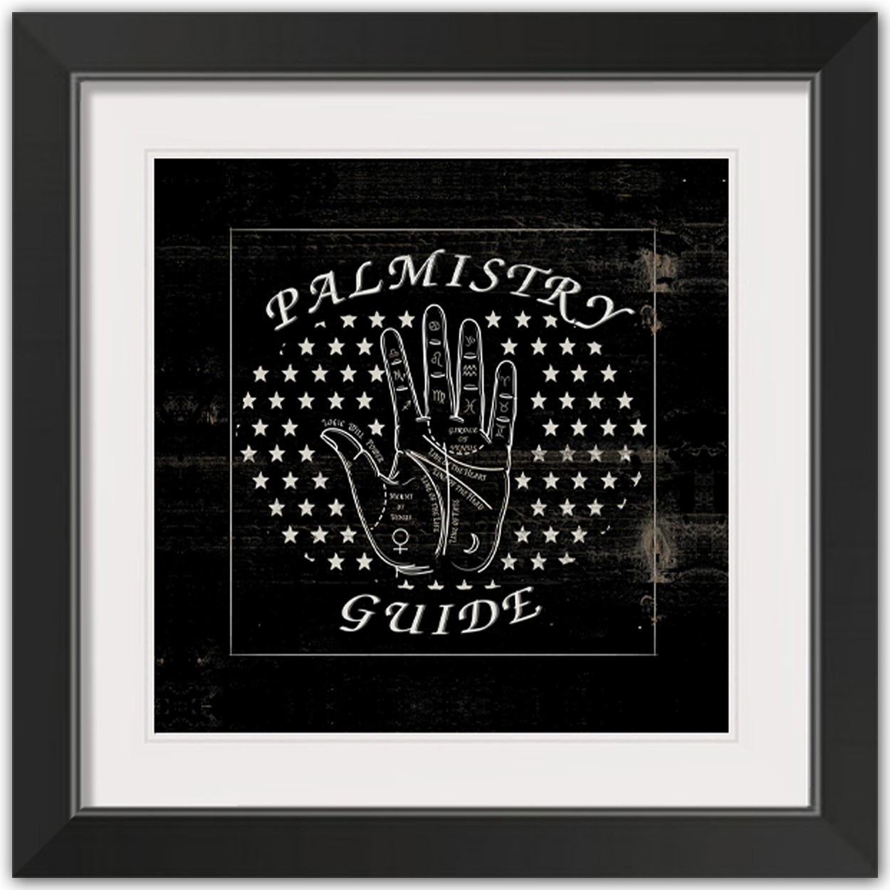 Palmistry 16x16 Black Framed Print Under Glass