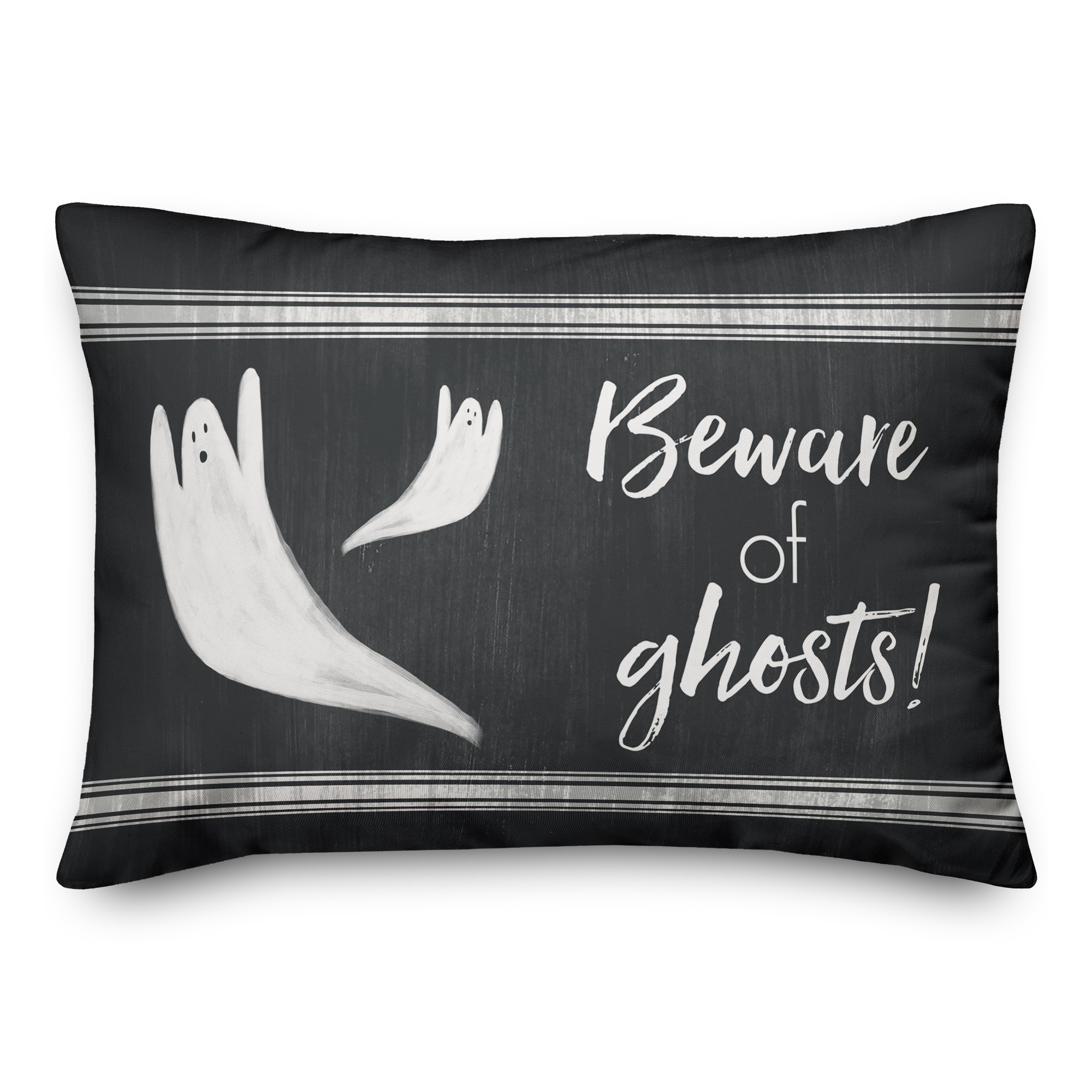 Ghosts On Distressed Black 14x20 Spun Poly Pillow