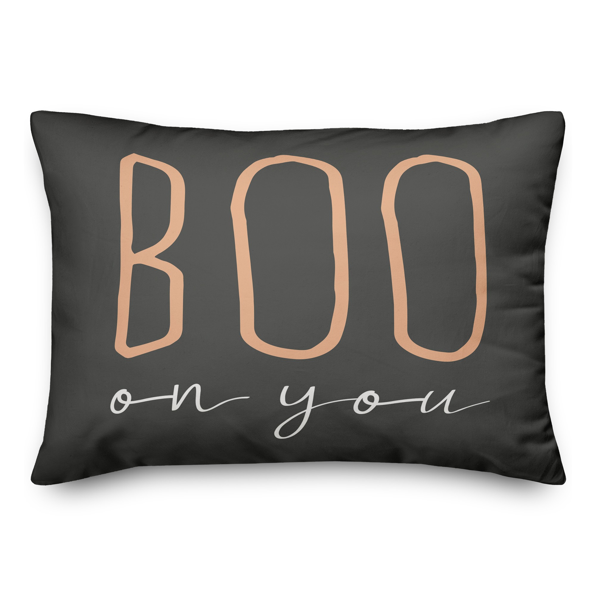 Boo On You Orange Gray 14x20 Spun Poly Pillow